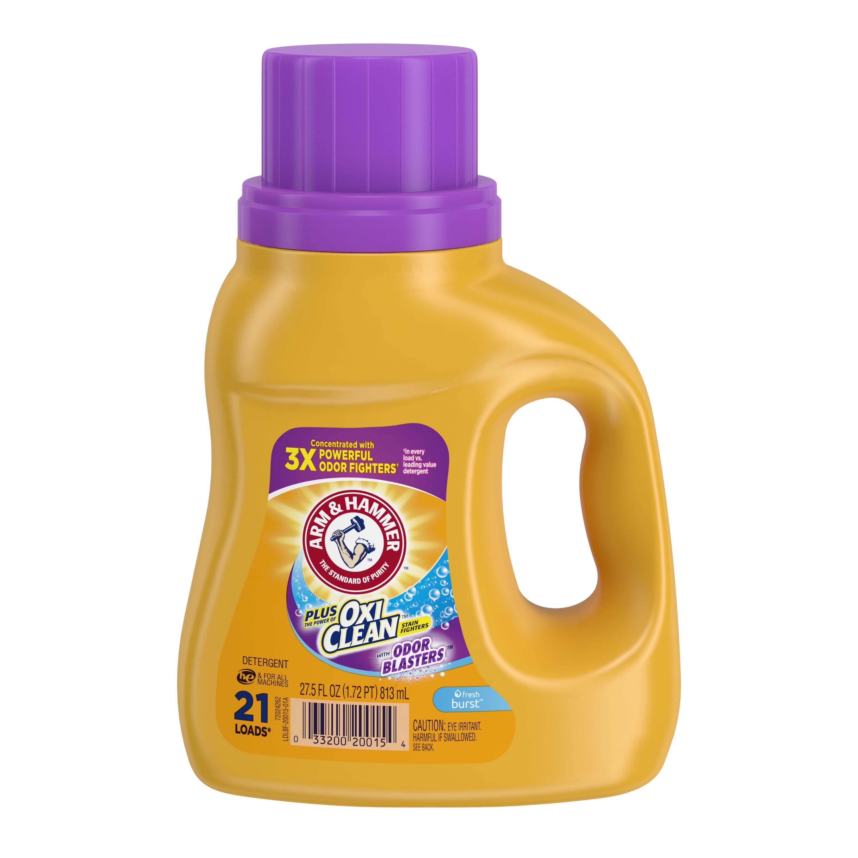 Arm & Hammer Plus OxiClean Odor Blasters Fresh Burst - 21 Loads Liquid Laundry Detergent, 27.5 Fl oz