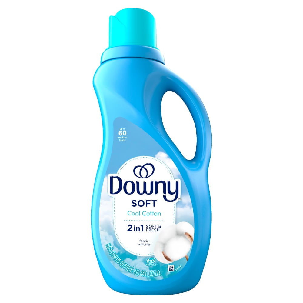 Downy Fabric Softener Liquid (Fabric Conditioner) - Cool Cotton Scent, 44 fl oz, 60 Loads, 44 fl oz