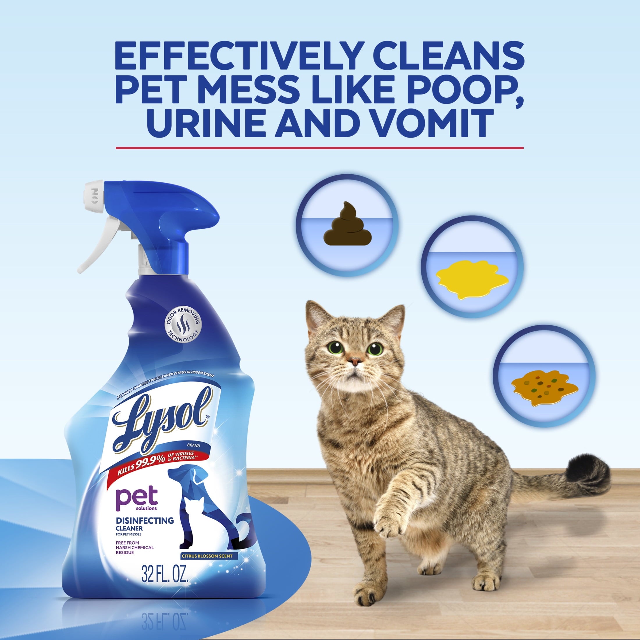 Lysol Pet Solutions –Disinfecting Cleaner - Citrus Blossom Scent, 32 fl oz