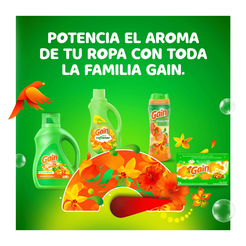 Gain Flings Liquid Laundry Detergent - Island Fresh Scent, 16 Count