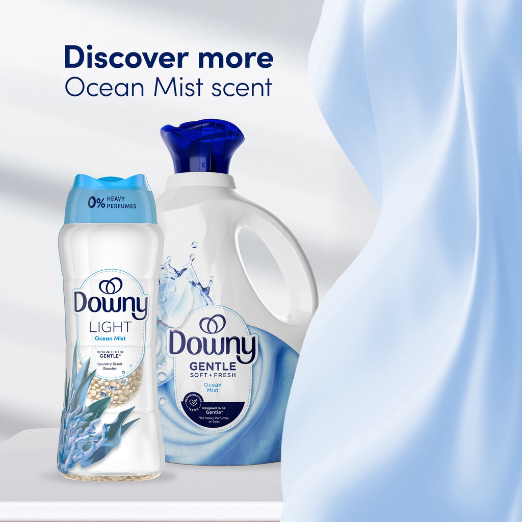 Downy Light In-Wash Scent Booster Laundry Beads - No Heavy Perfumes, Ocean Mist Scent, 18.2 oz
