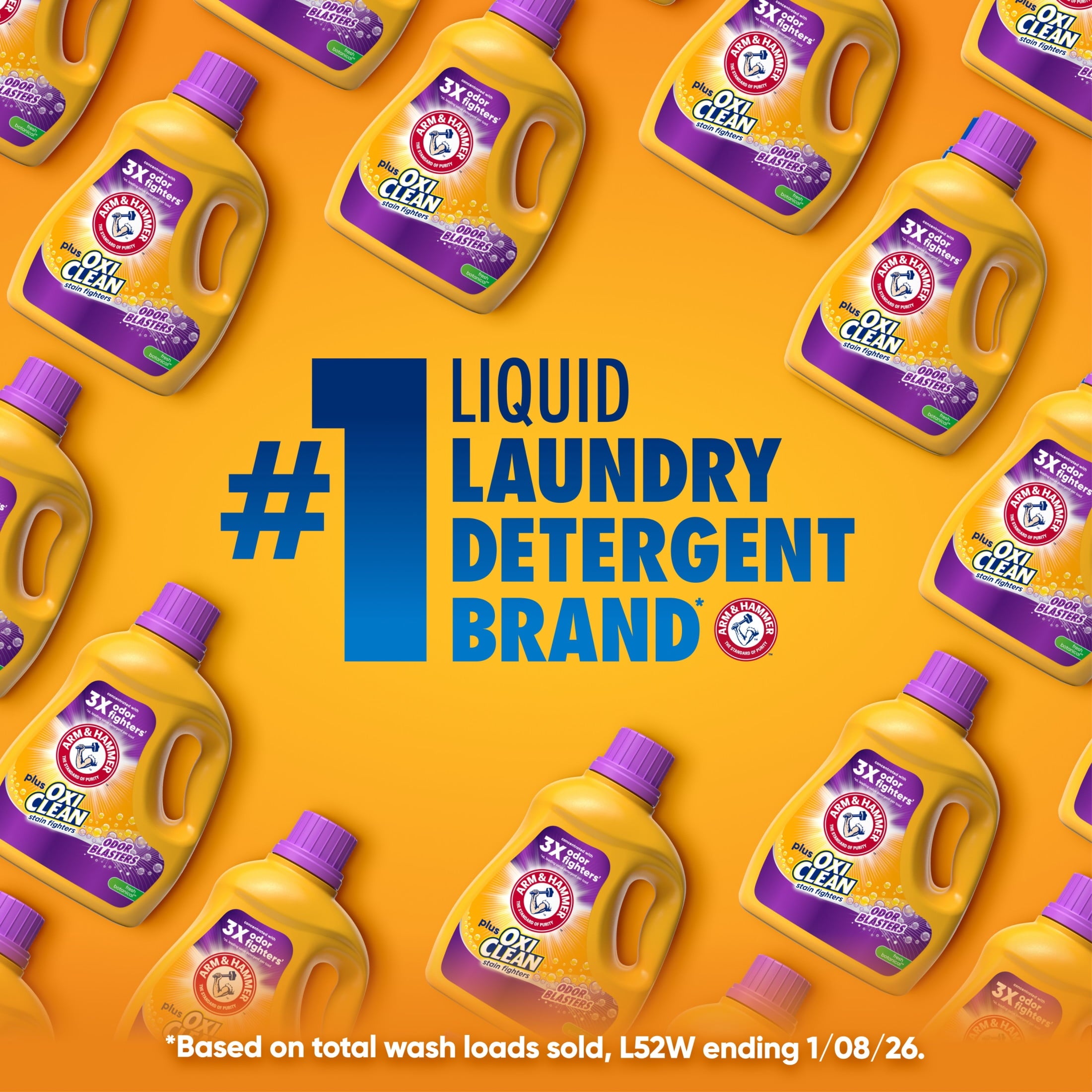 ARM & HAMMER Plus OxiClean with Odor Blasters Liquid Laundry Detergent - Fresh Burst, 96.2 Fl Oz