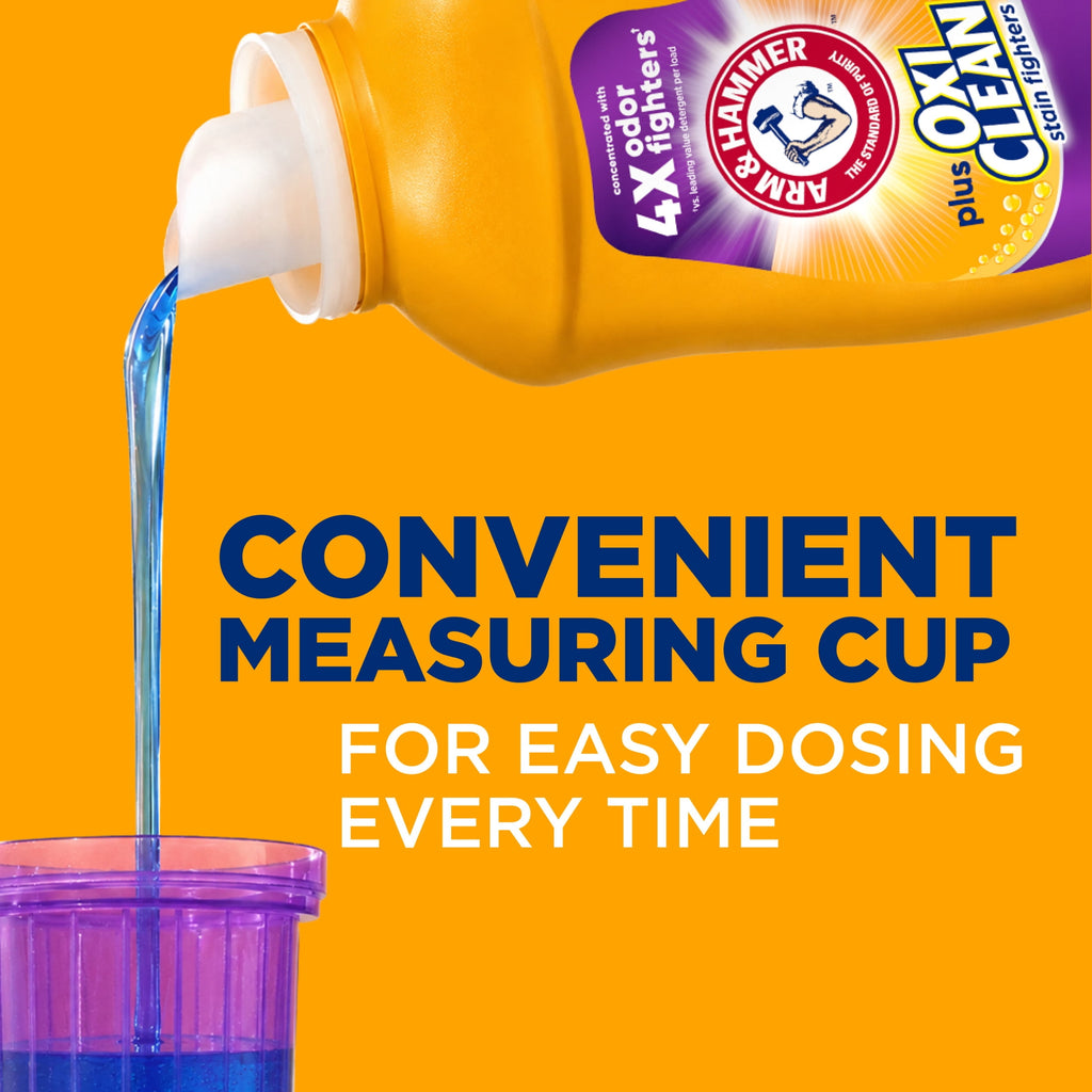 ARM & HAMMER Plus OxiClean with Odor Blasters Liquid Laundry Detergent - Fresh Burst, 96.2 Fl Oz