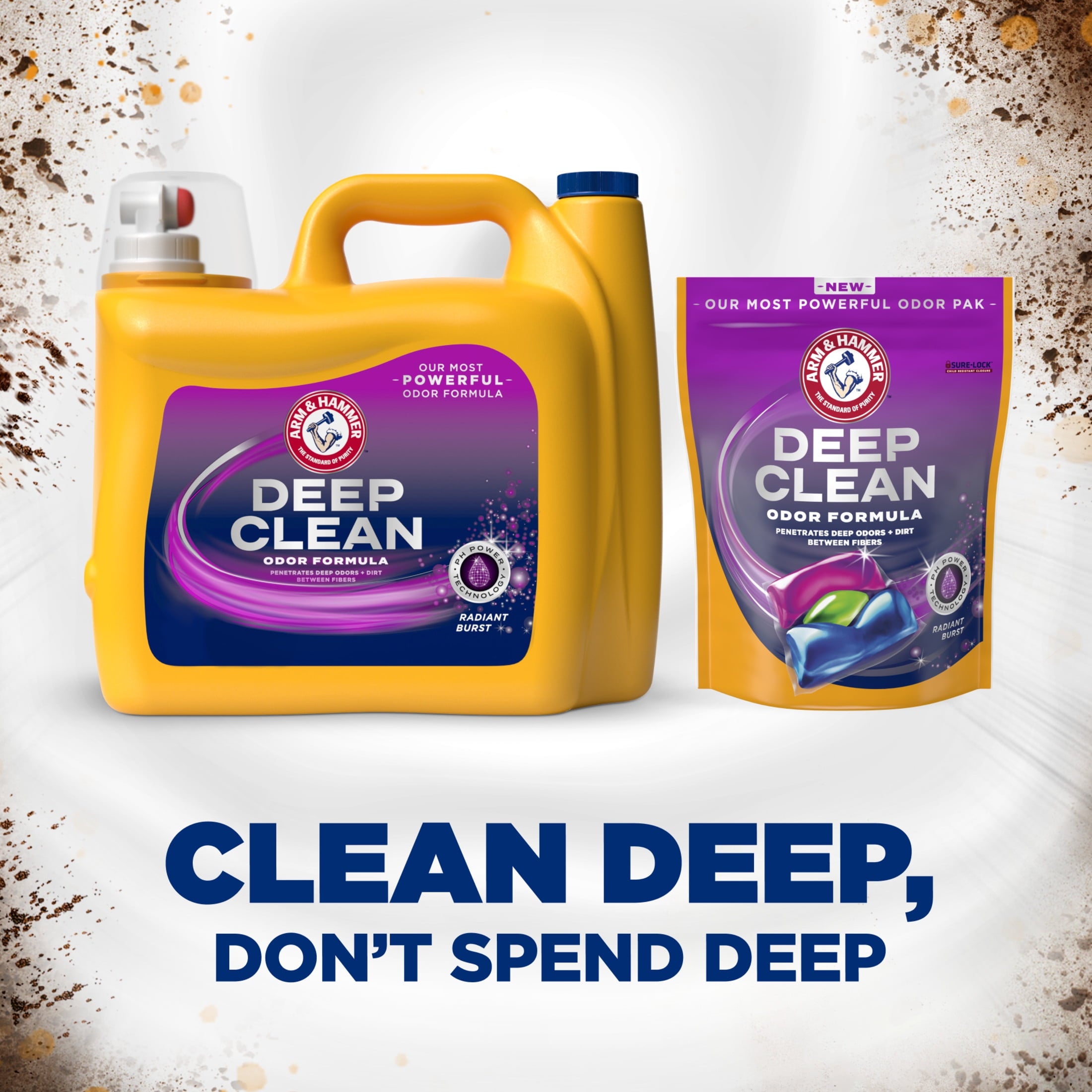 ARM & HAMMER Deep Clean Odor Formula Liquid Laundry Detergent - Radiant Burst, 150 Fl Oz