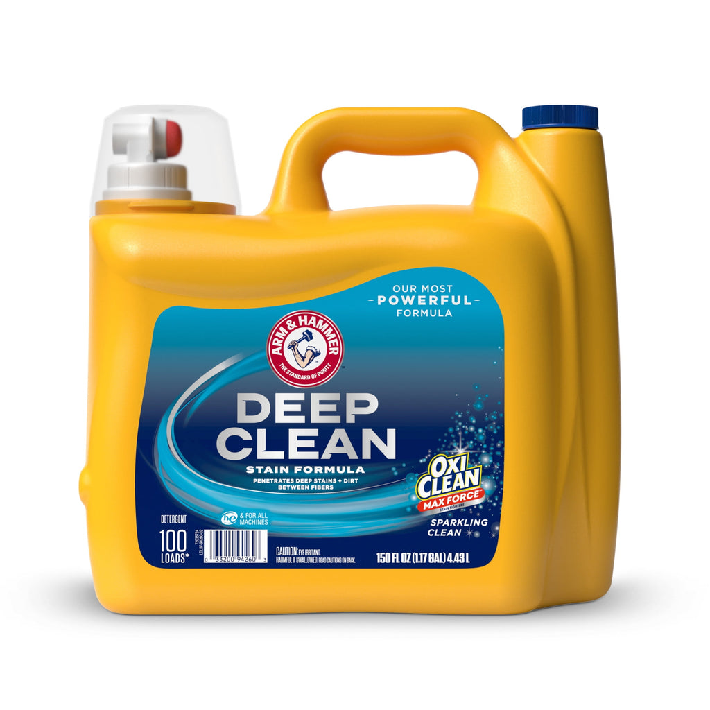 ARM & HAMMER Plus OxiClean Max Force Deep Clean Stain Liquid Laundry Detergent - Sparkling Clean