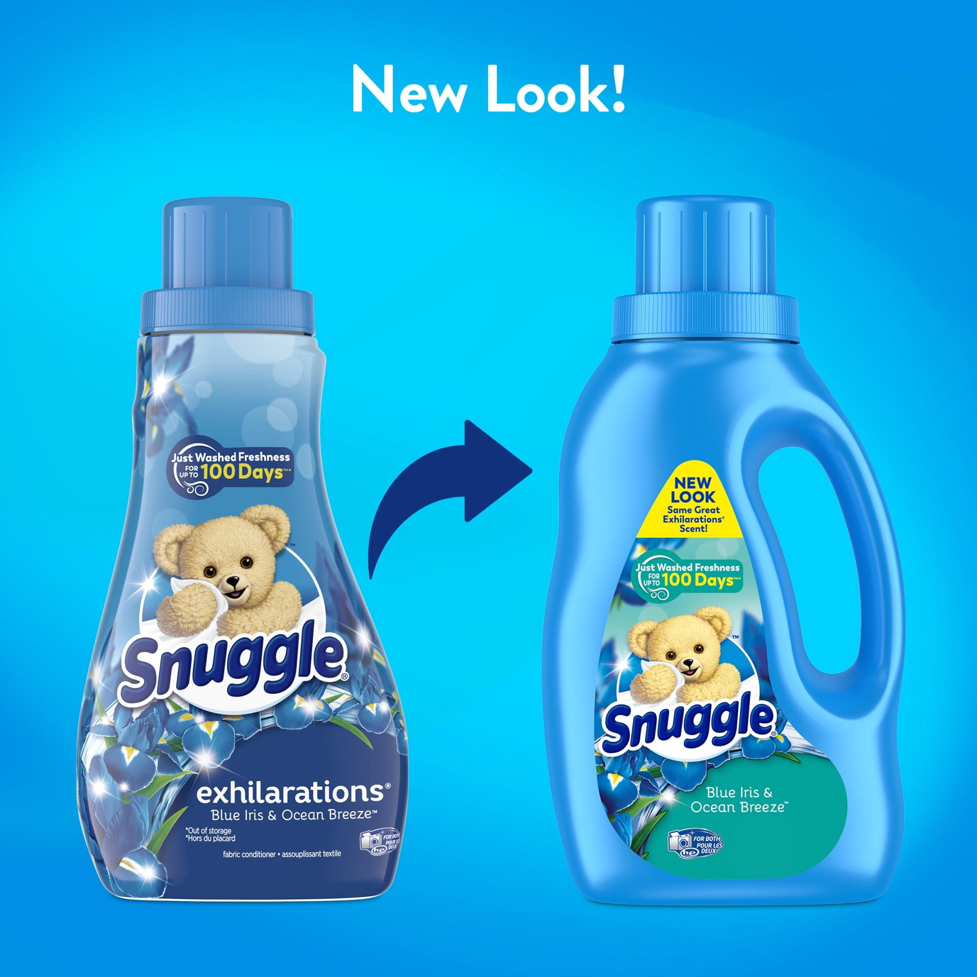 Snuggle Exhilarations Liquid Fabric Softener - Blue Iris & Ocean Breeze, 96 Ounce, 112 Loads