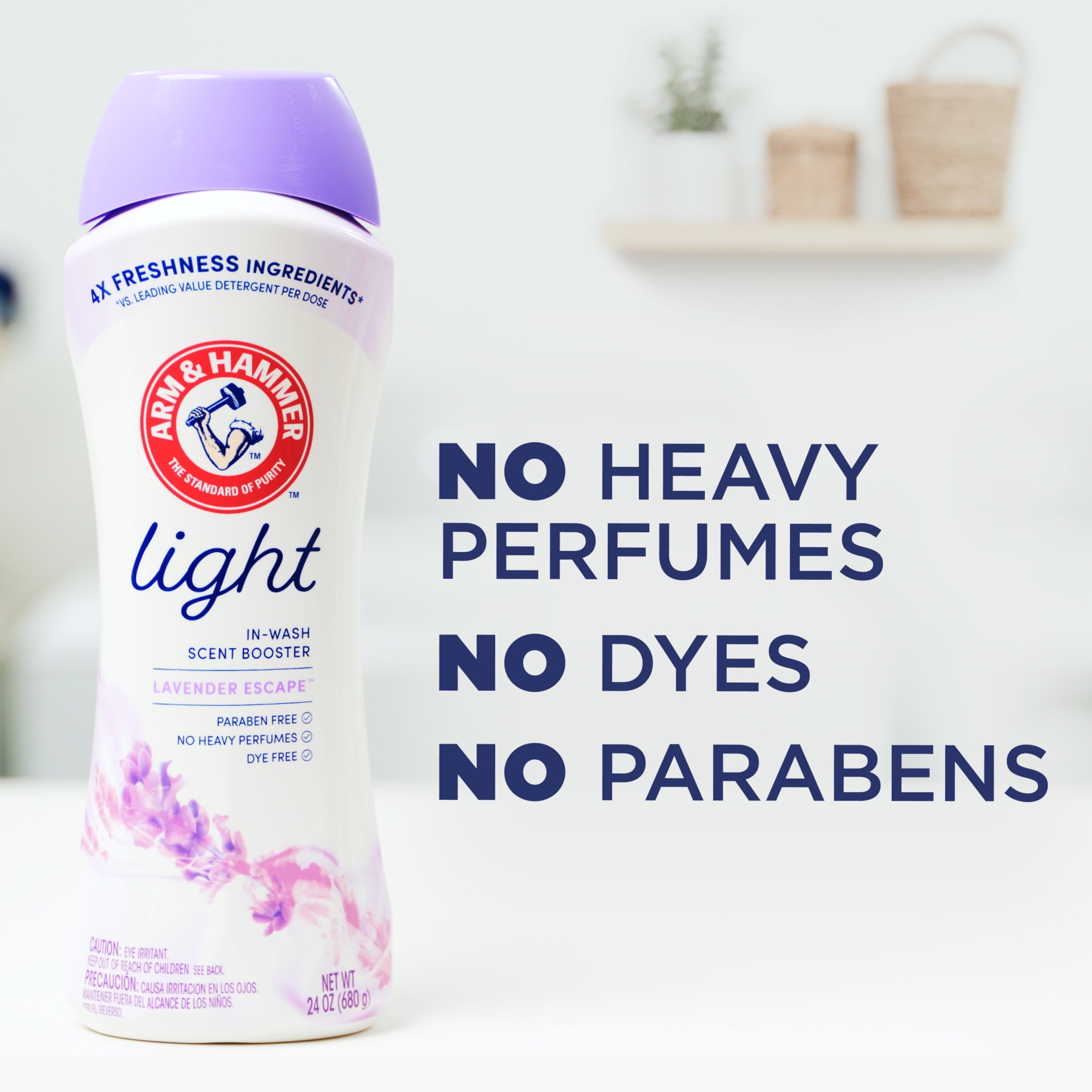 ARM & HAMMER Light In-Wash Scent Booster - Laundry Scent Booster Lavender Escape scent, 24 Oz