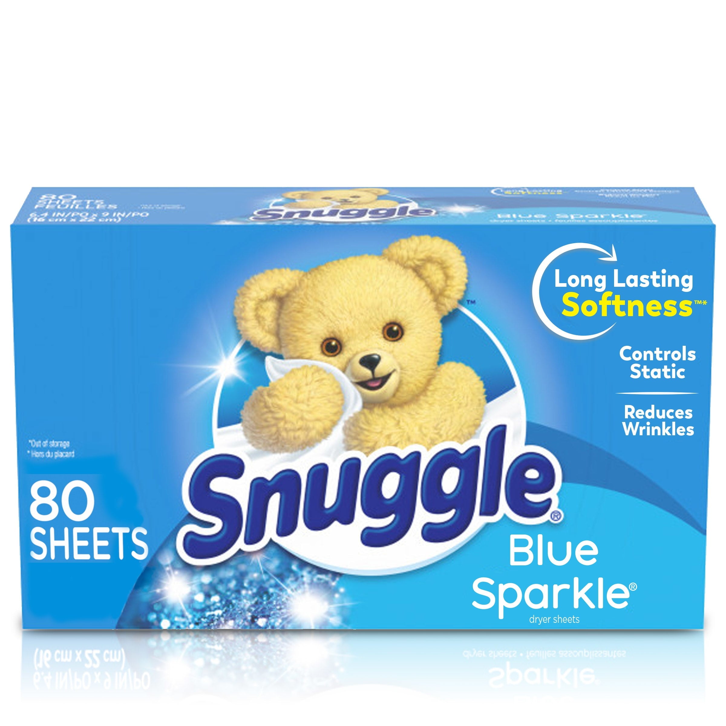 Snuggle Fabric Softener Dryer Sheets Blue Sparkle 80 Count - 2-Pack
