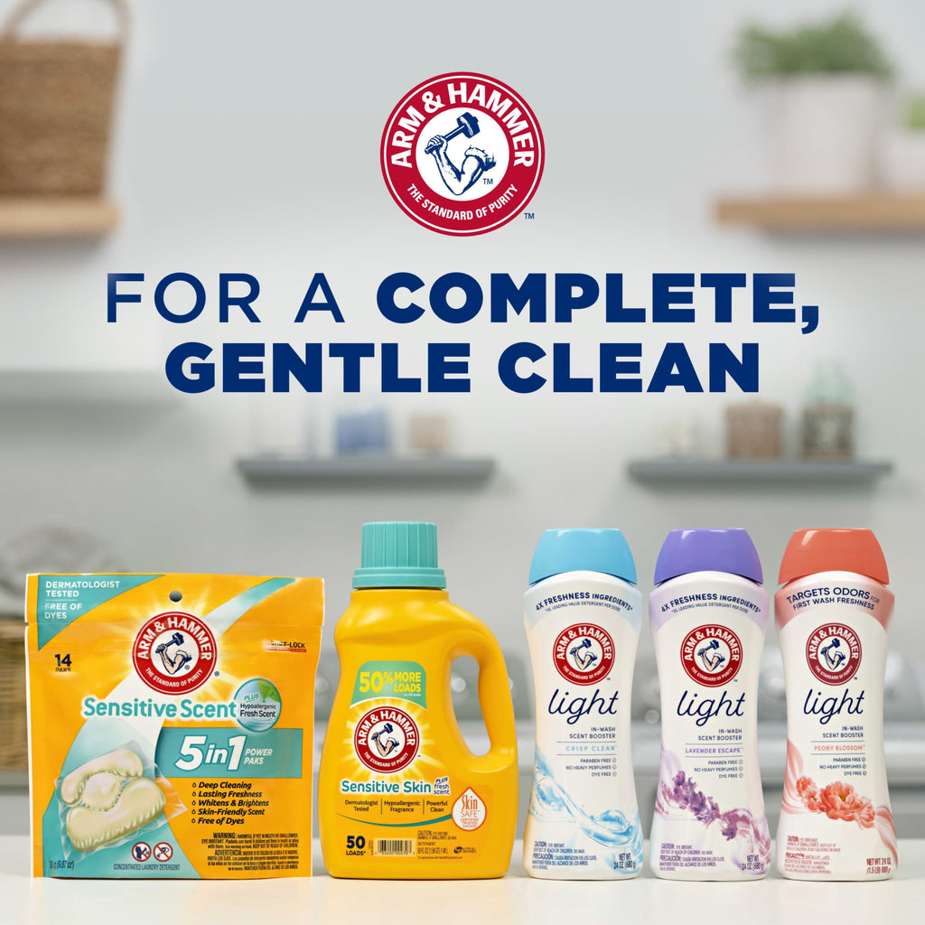 ARM & HAMMER Light In-Wash Scent Booster - Laundry Scent Booster Lavender Escape scent, 24 Oz - 4-Pack