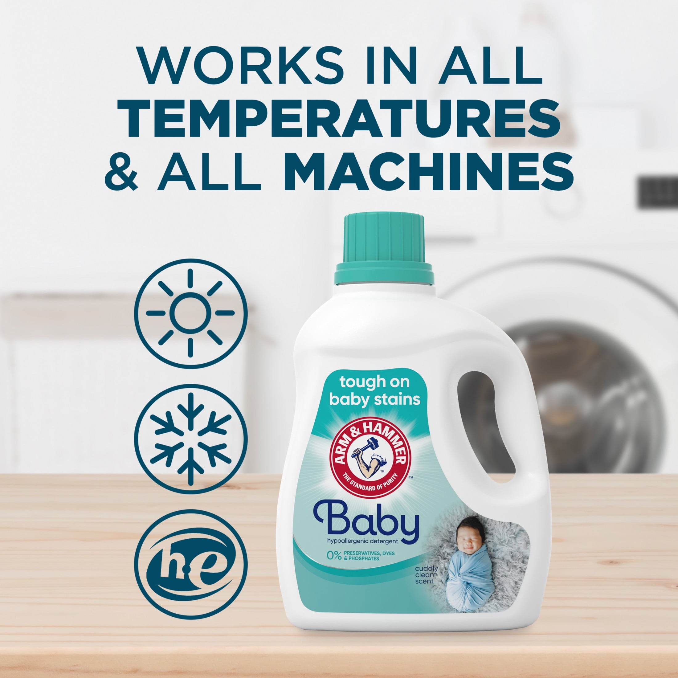 ARM & HAMMER Baby Hypoallergenic Liquid Laundry Detergent - 77 loads 100.5 fl oz