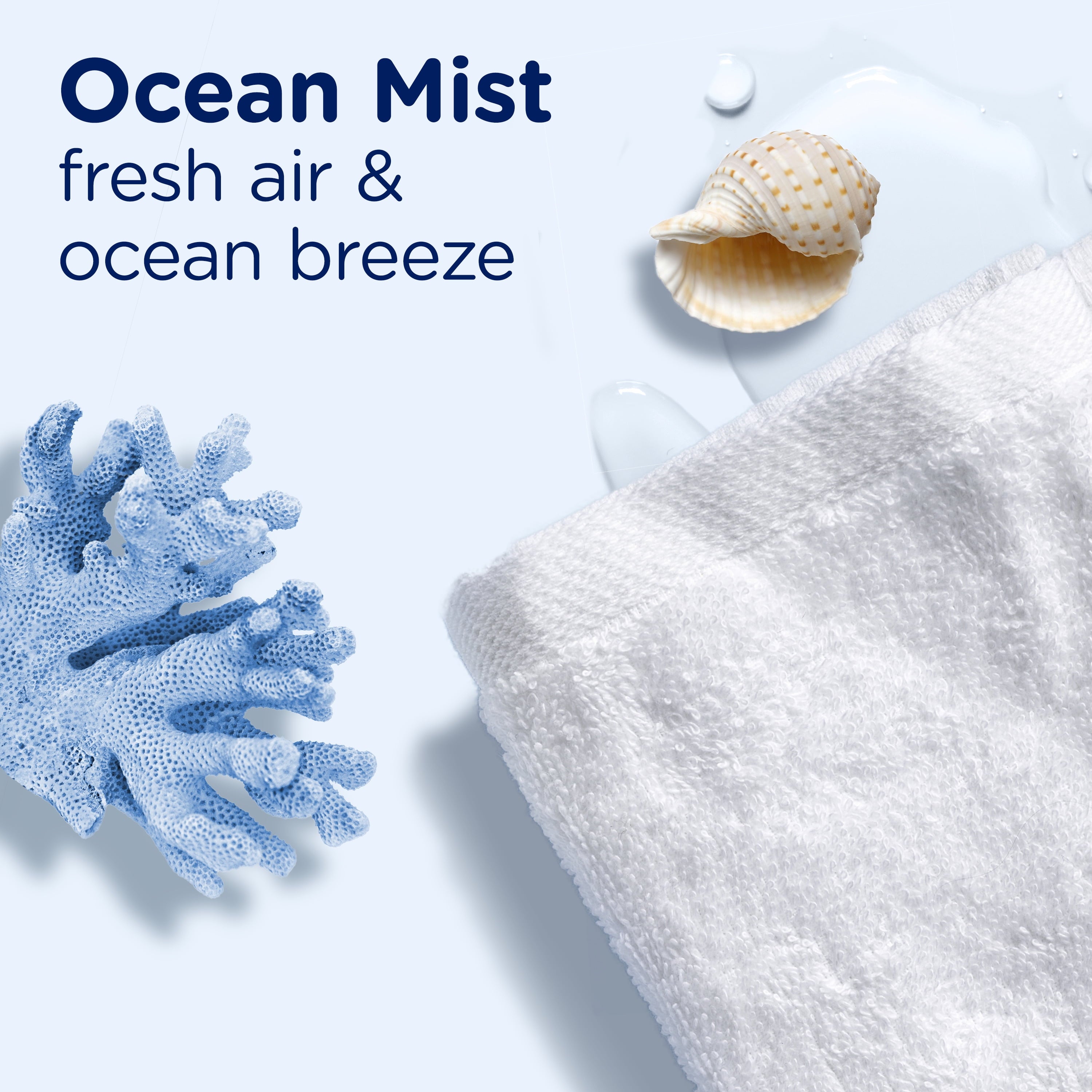 Downy Light In-Wash Scent Booster Laundry Beads - No Heavy Perfumes, Ocean Mist Scent, 12.2 oz