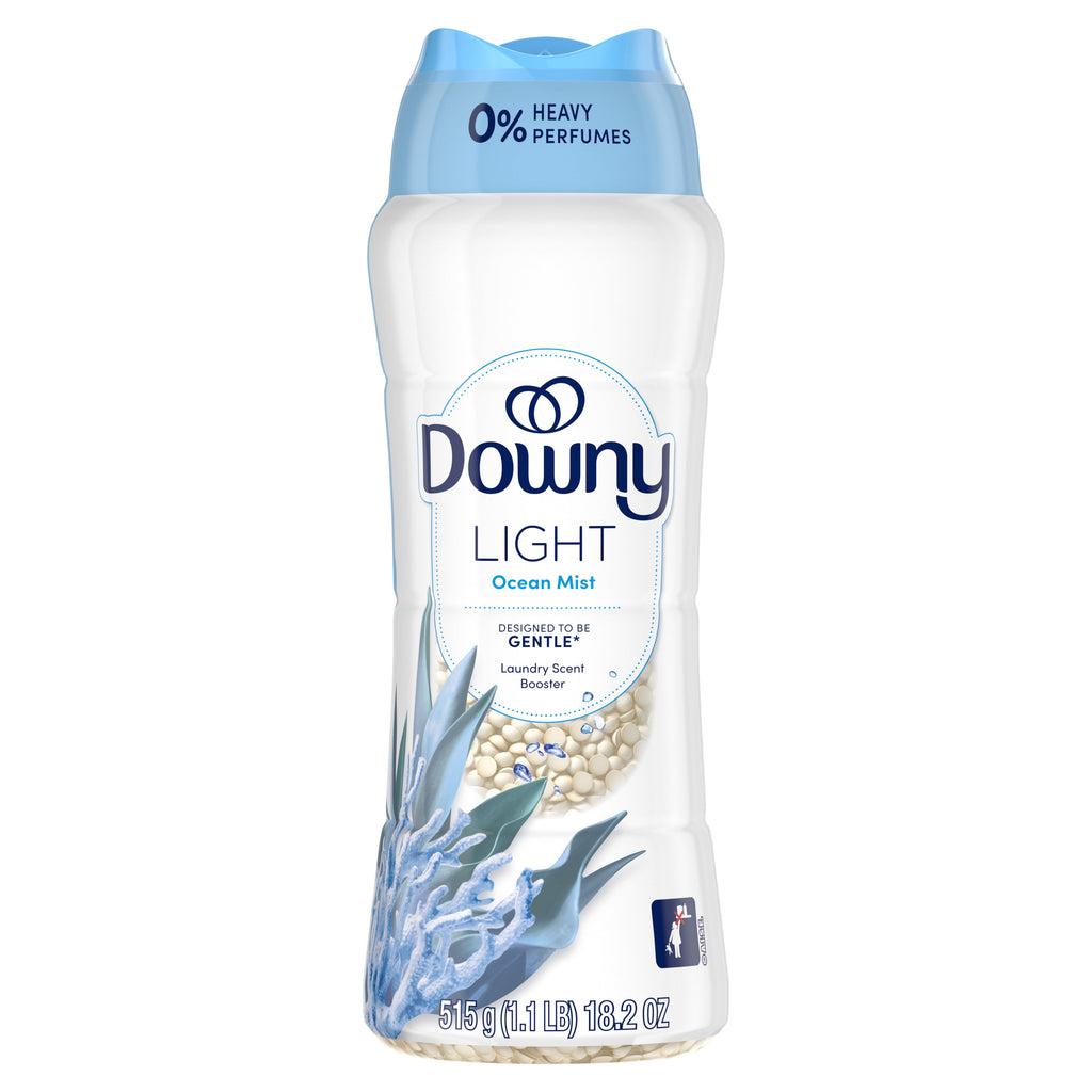 Downy Light In-Wash Scent Booster Laundry Beads - No Heavy Perfumes, Ocean Mist Scent, 18.2 oz
