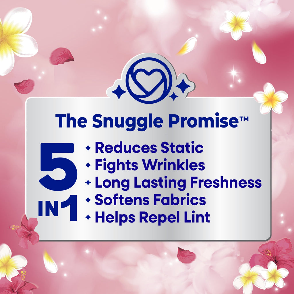 Snuggle Island Hibiscus Relaxing Paradise Dryer Sheets - 80 Count