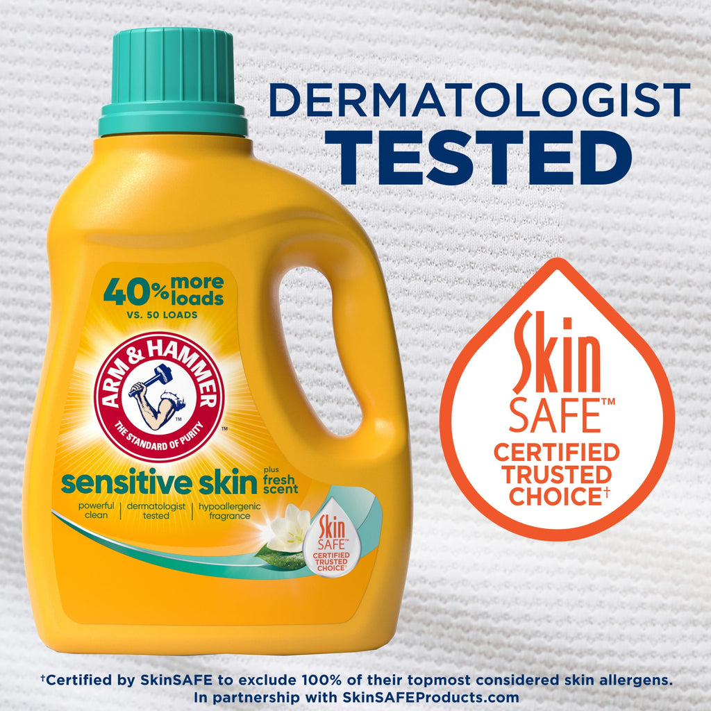 ARM & HAMMER Sensitive Skin Plus Fresh Scent - 170 Loads Liquid Laundry Detergent, 170 fl oz