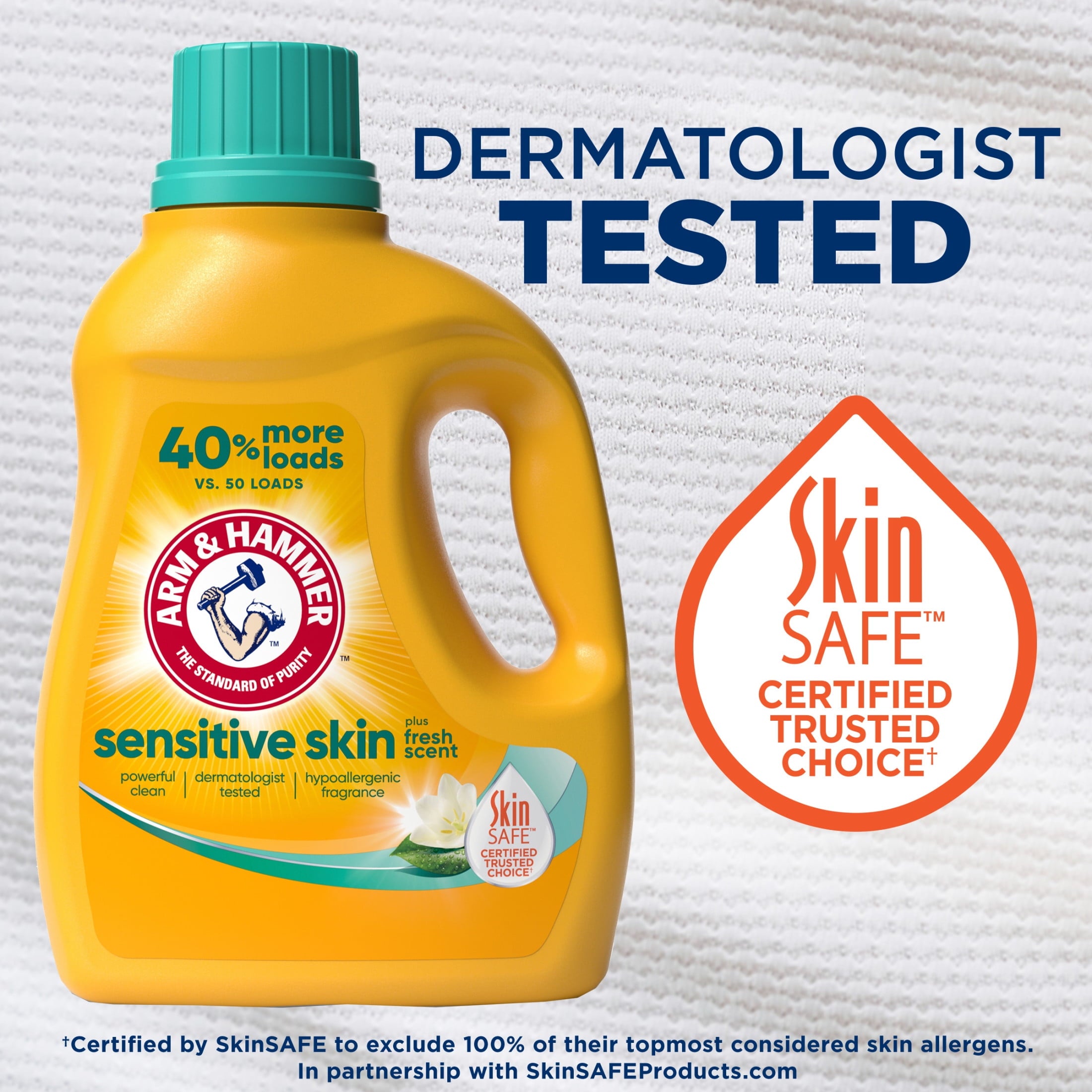 ARM & HAMMER Sensitive Skin Plus Fresh Scent - 170 Loads Liquid Laundry Detergent, 170 fl oz