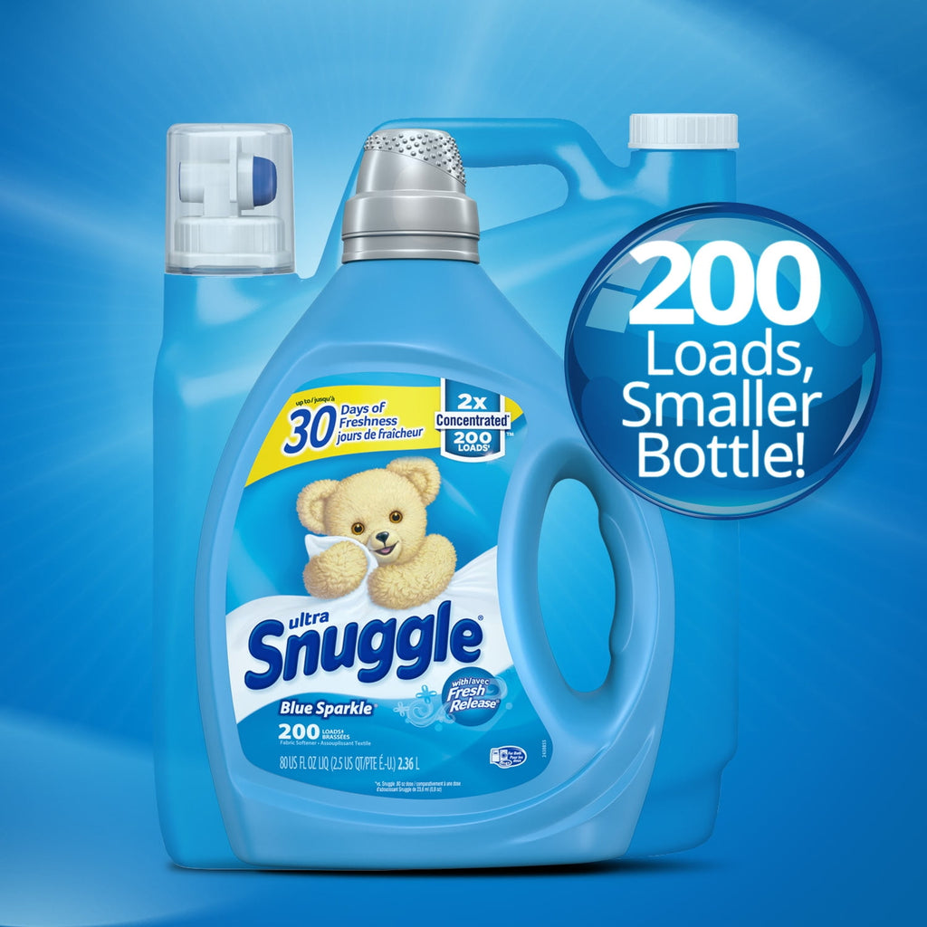 Snuggle Liquid Fabric Softener - Blue Sparkle, 2X Concentrated, 200 Loads