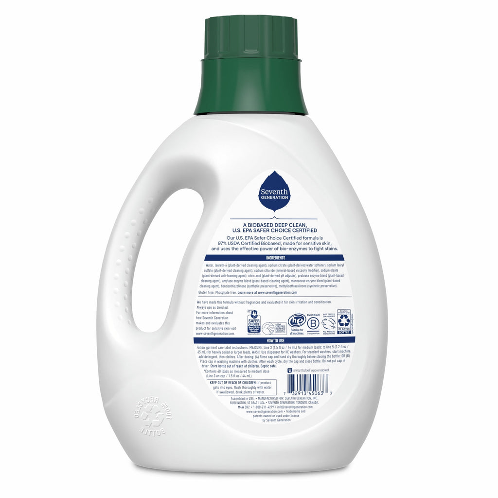 Seventh Generation Free and Clear Liquid Laundry Detergent - 90 fl oz, 60 Loads