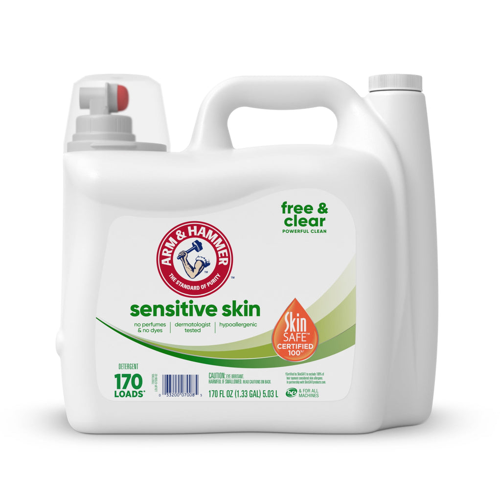 ARM & HAMMER Sensitive Skin Free & Clear Liquid Laundry Detergent Soap - 170 fl oz, 170 Loads