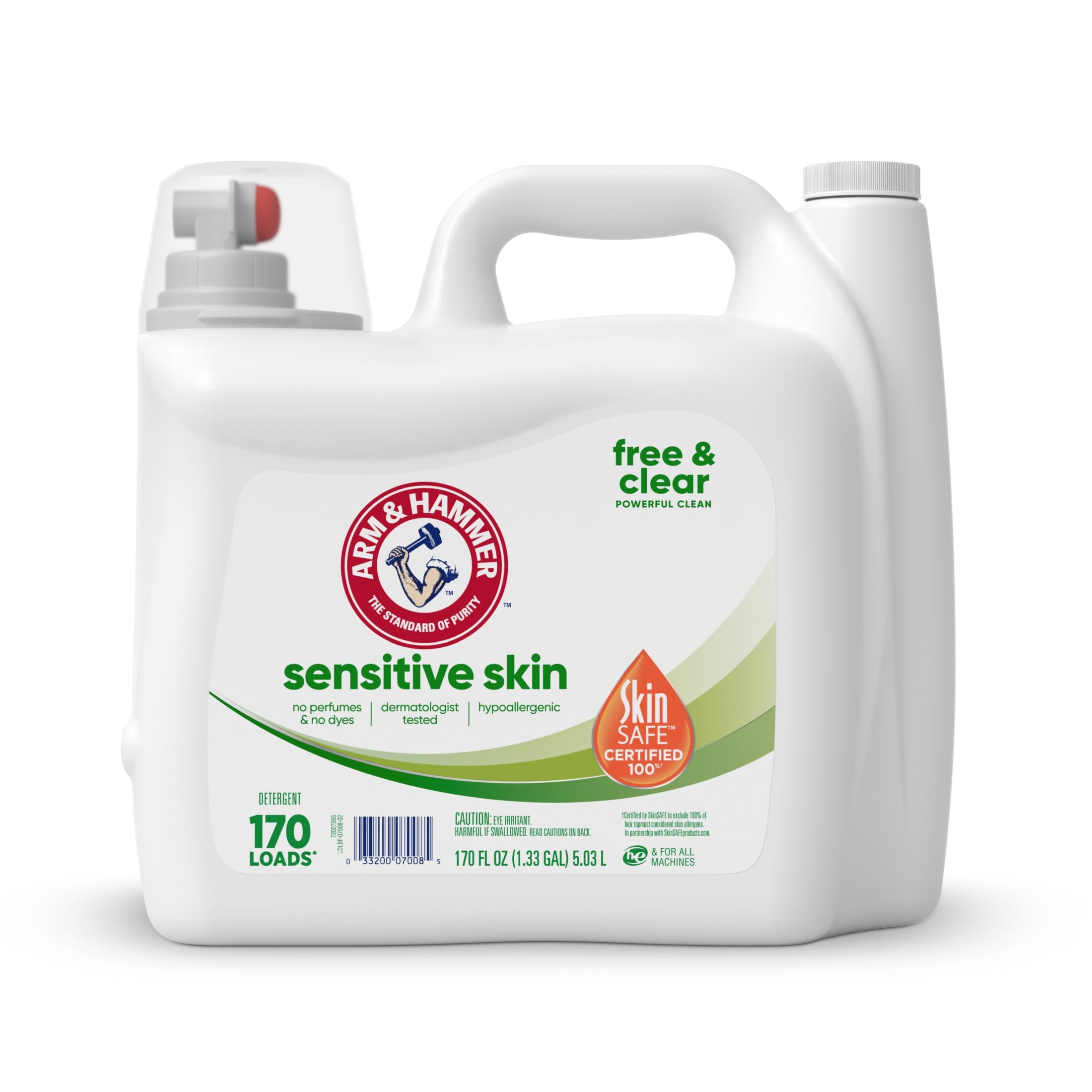 ARM & HAMMER Sensitive Skin Free & Clear Liquid Laundry Detergent Soap - 170 fl oz, 170 Loads