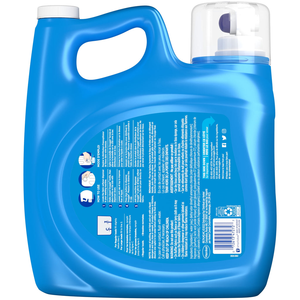 Snuggle Super Fresh Liquid Fabric Softener with Odor Eliminating Technology - Original, 140oz, 132 Loads