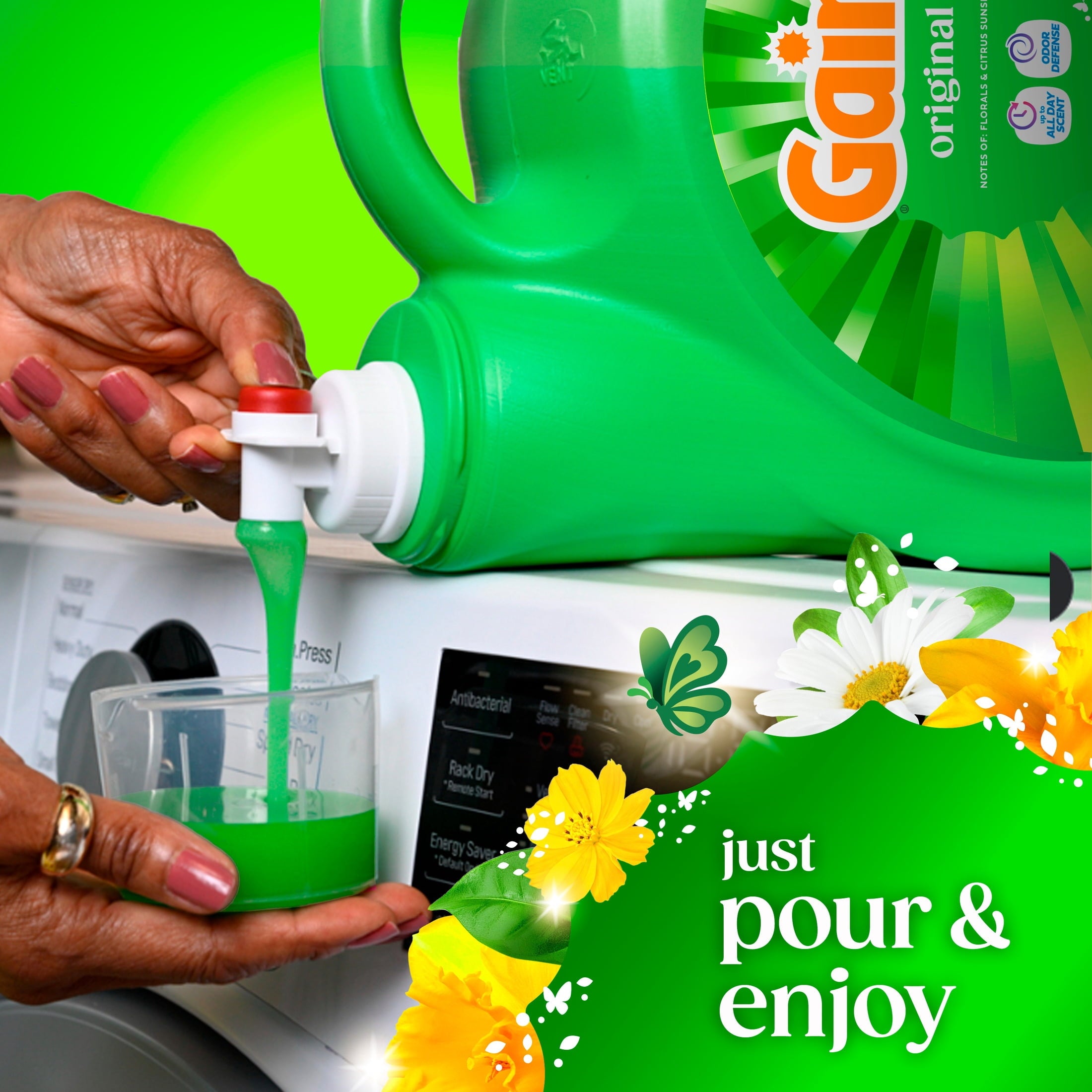 Gain Laundry Detergent Liquid - Now with Odor Defense, Original Scent, 132 fl oz, 100 Loads
