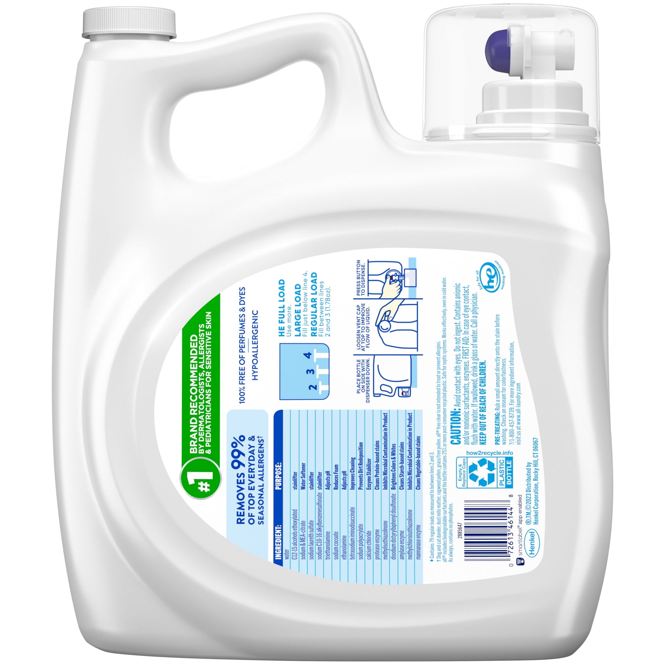 all Free Clear Liquid Laundry Detergent - Oxi, 141oz, 79 Loads