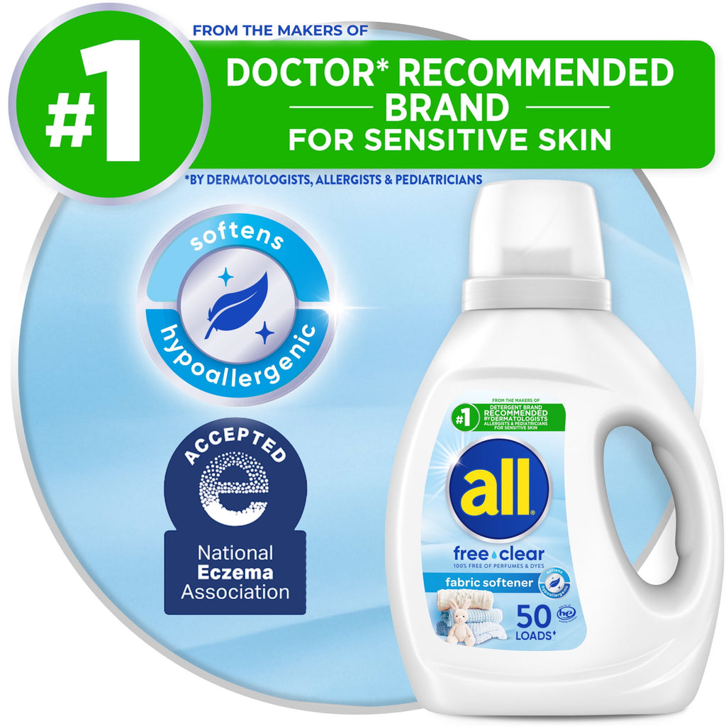 all Liquid Fabric Softener for Sensitive Skin - Free Clear, 40 fluid Ounces - 3-Pack