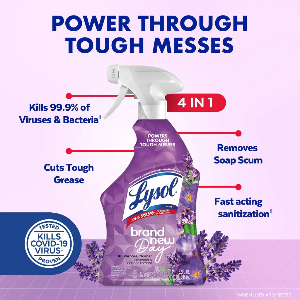 Lysol & reg - All-Purpose Cleaner, Sanitizing and Disinfecting Spray, Lavender & Cotton Blossom, 32 Oz - 2 Pack