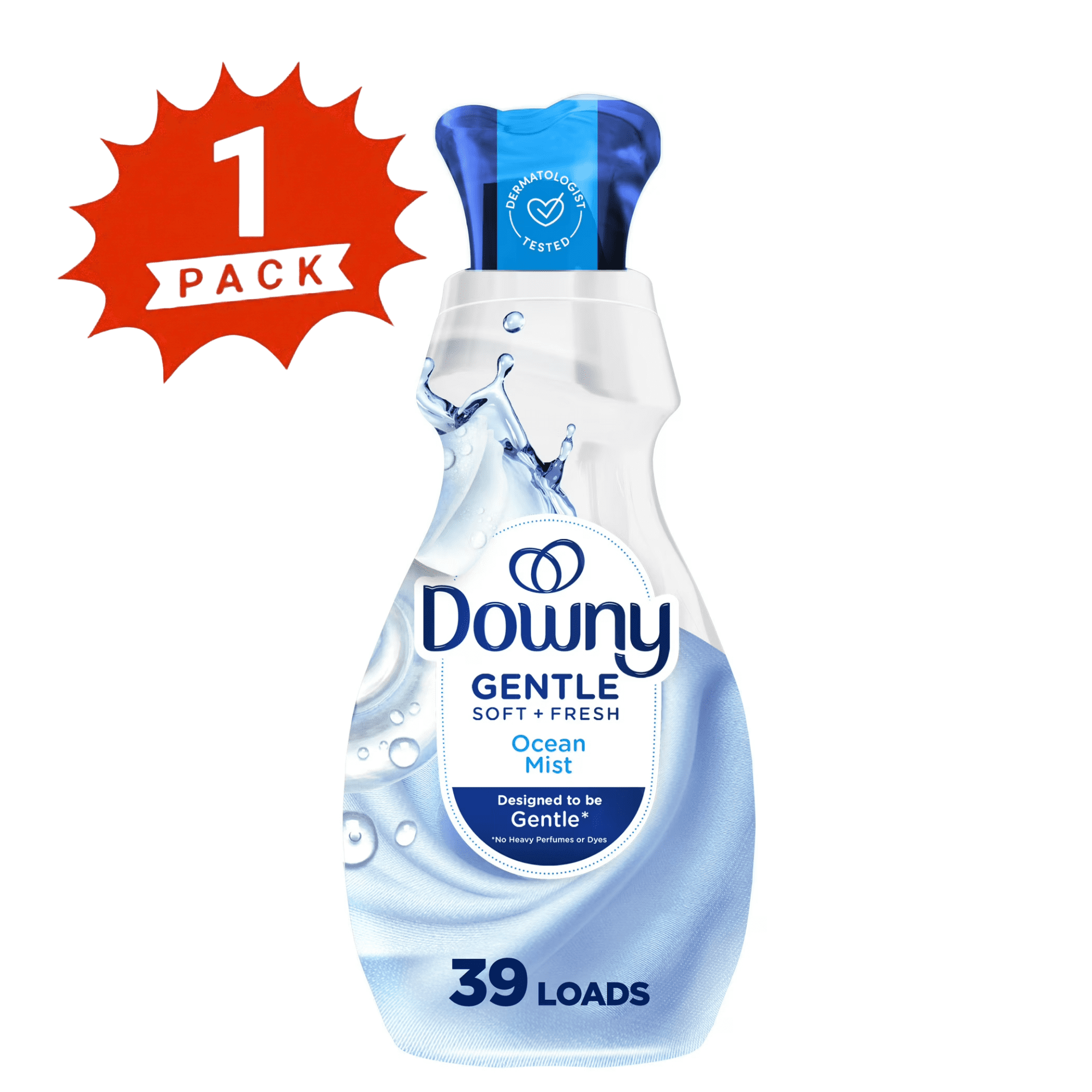 Downy Ocean Mist Gentle Soft + Fresh Liquid Fabric Softener & Conditioner - 26 fl oz, 39 Loads (1-Pack)