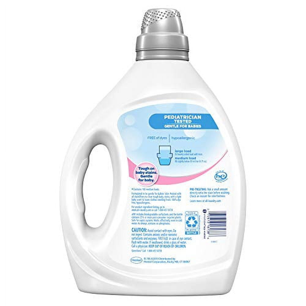 All Liquid Laundry Detergent - Gentle for Baby, Unscented and Hypoallergenic, 2X Concentrated, 100 Loads