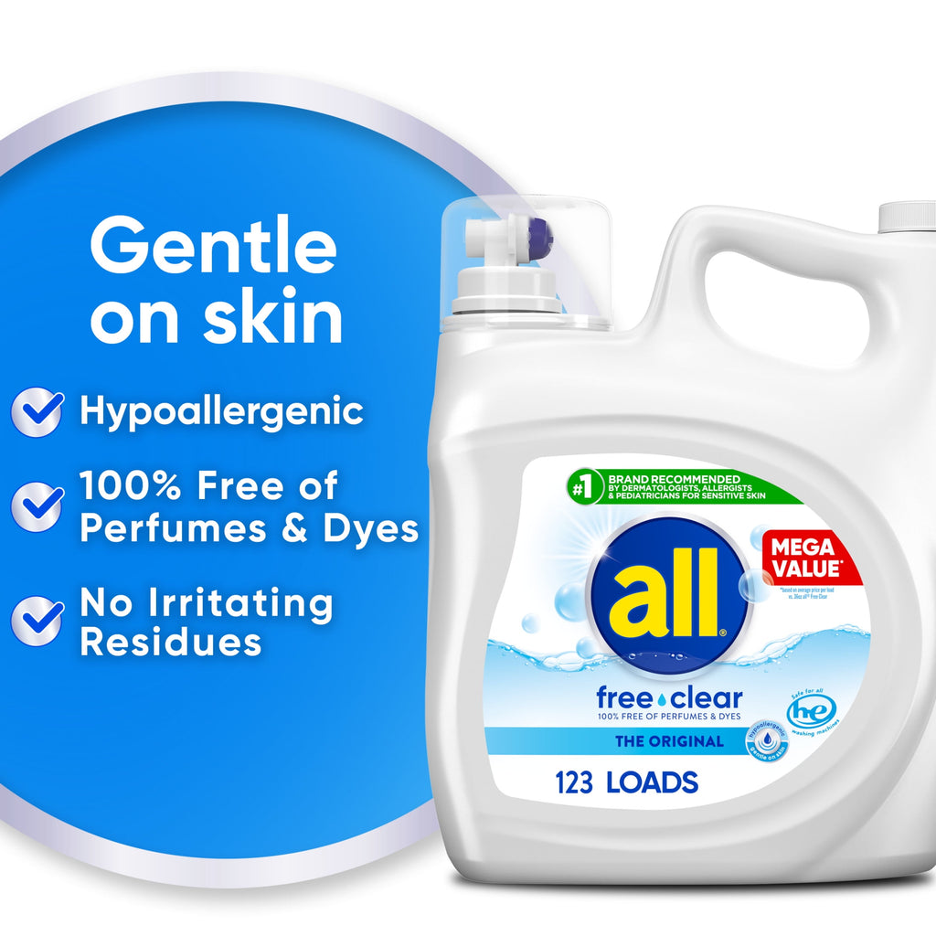 all Free Clear Liquid Laundry Detergent - 184.5 oz, 123 Loads
