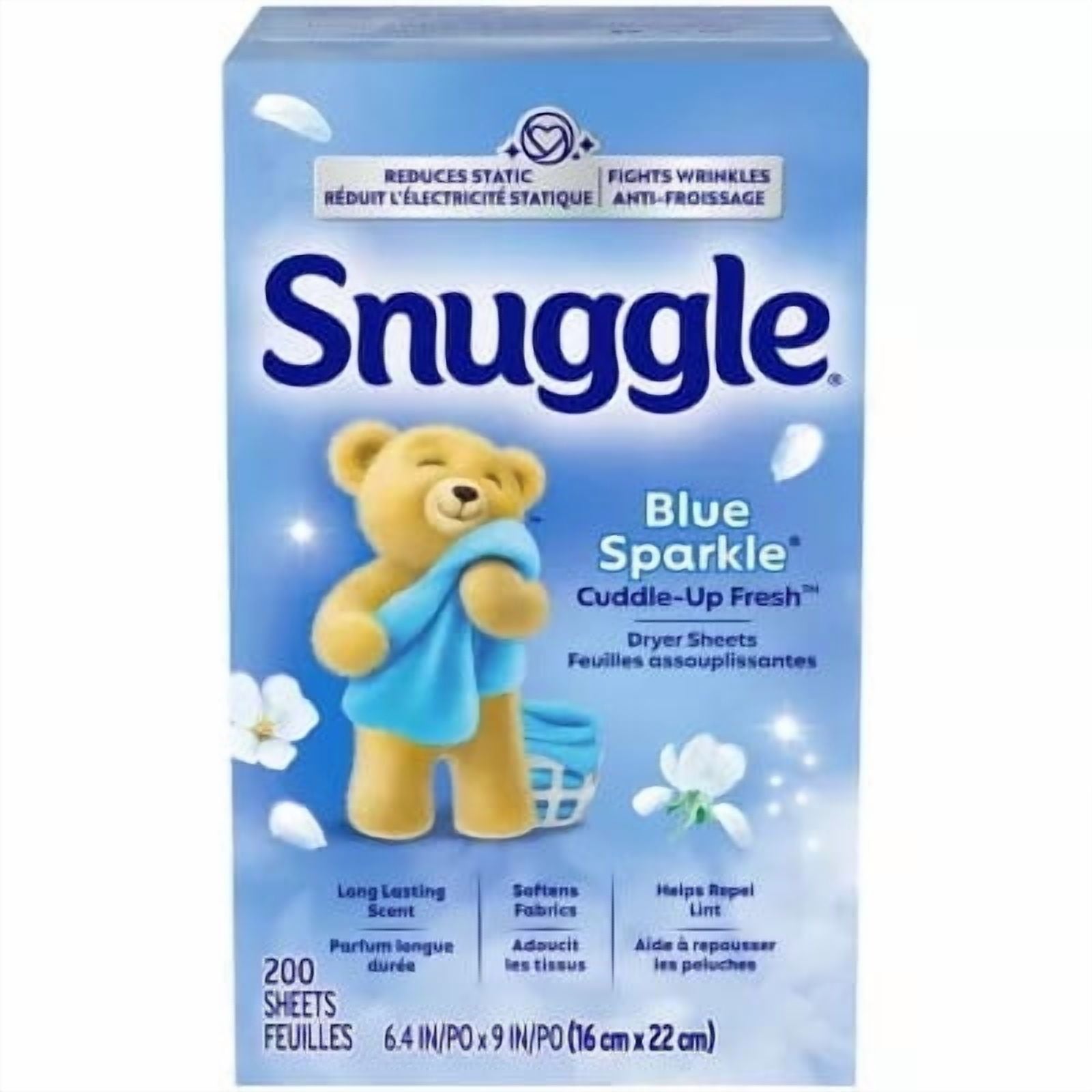 Snuggle Fabric Softener Sheets - Blue Sparkle, 200 Count 1 Pack