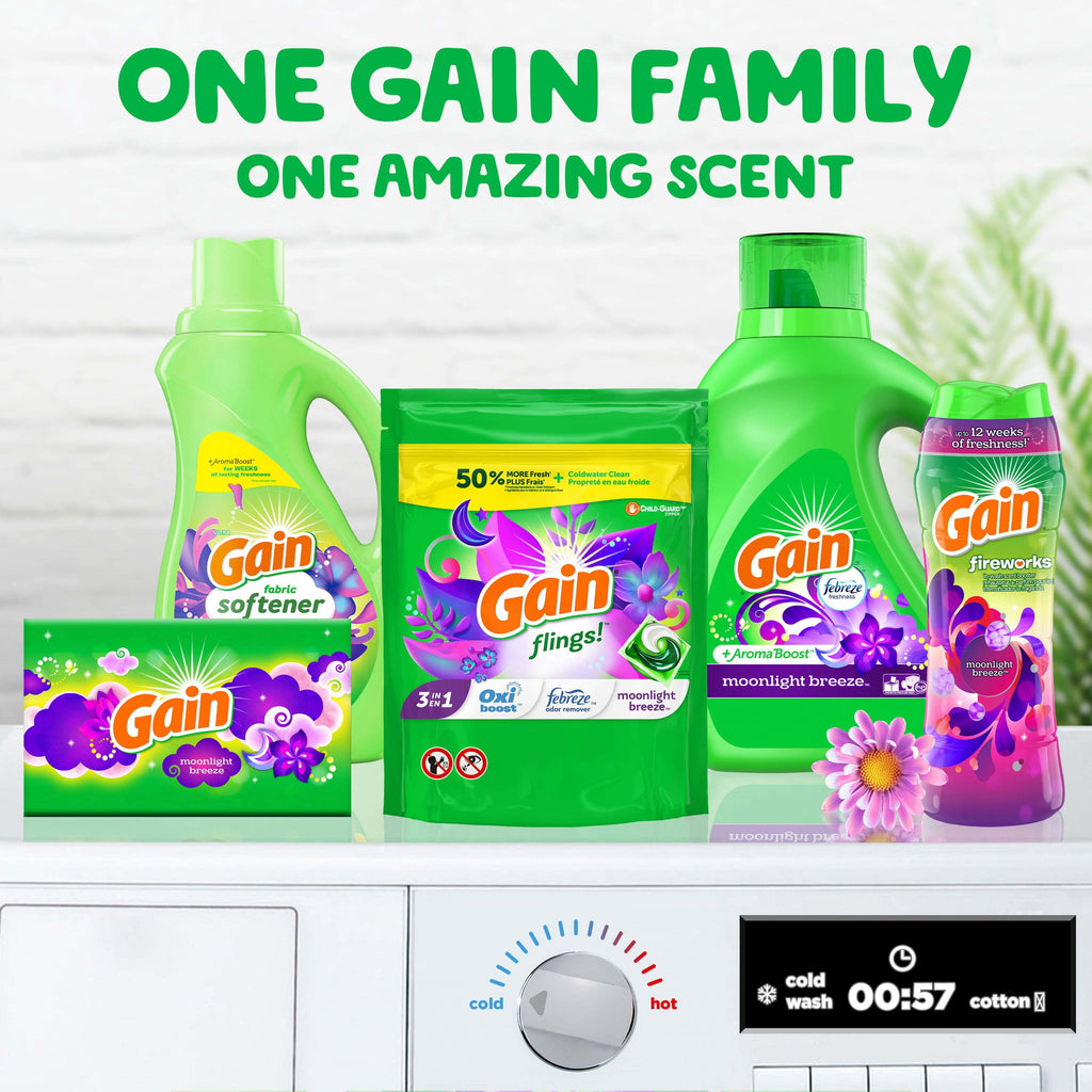 Gain Flings Laundry Detergent Soap Pacs - 35 Count, Moonlight Breeze