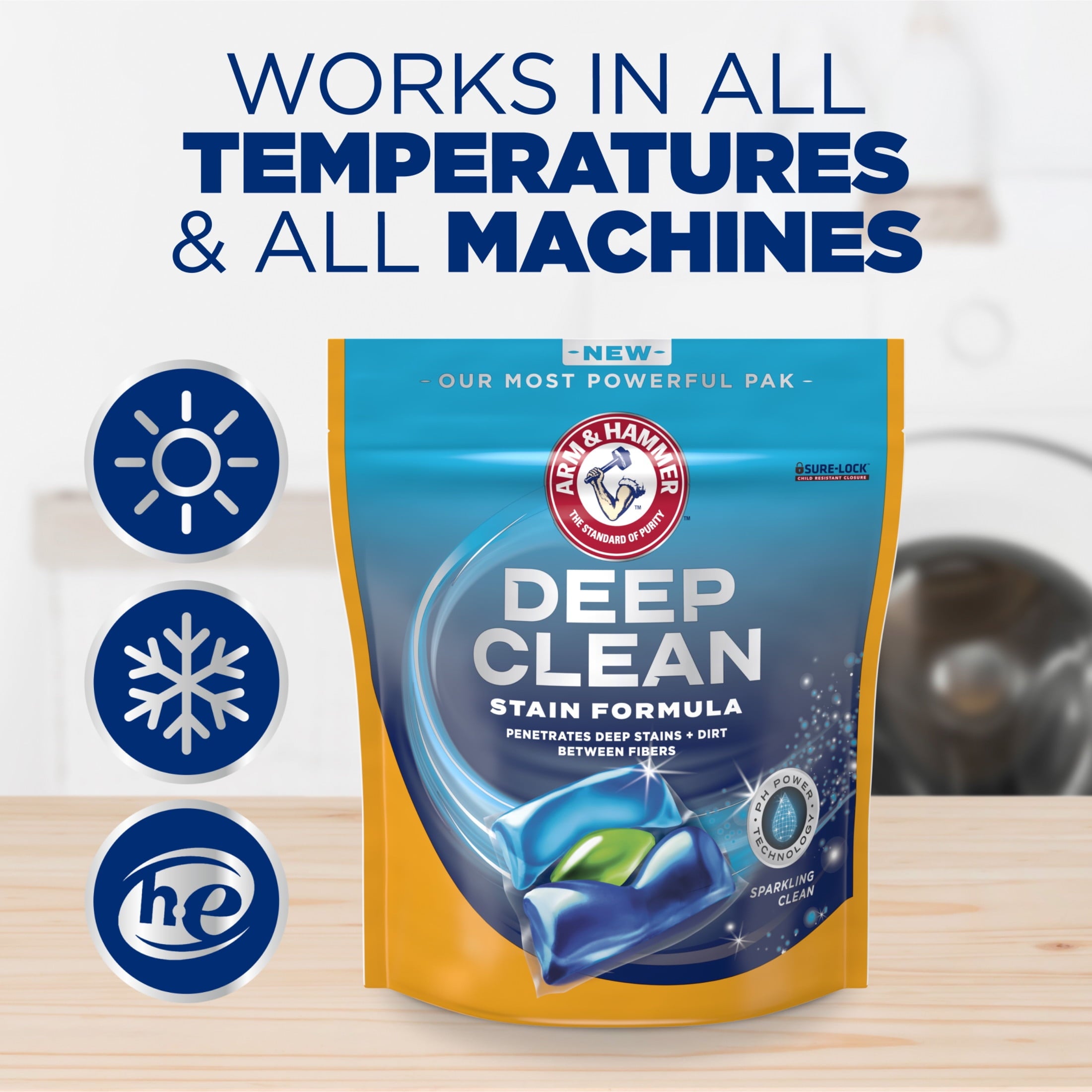ARM & HAMMER™ Deep Clean Stain Formula Detergent Power Paks - Sparkling Clean Scent, 44 Count - 4-Pack