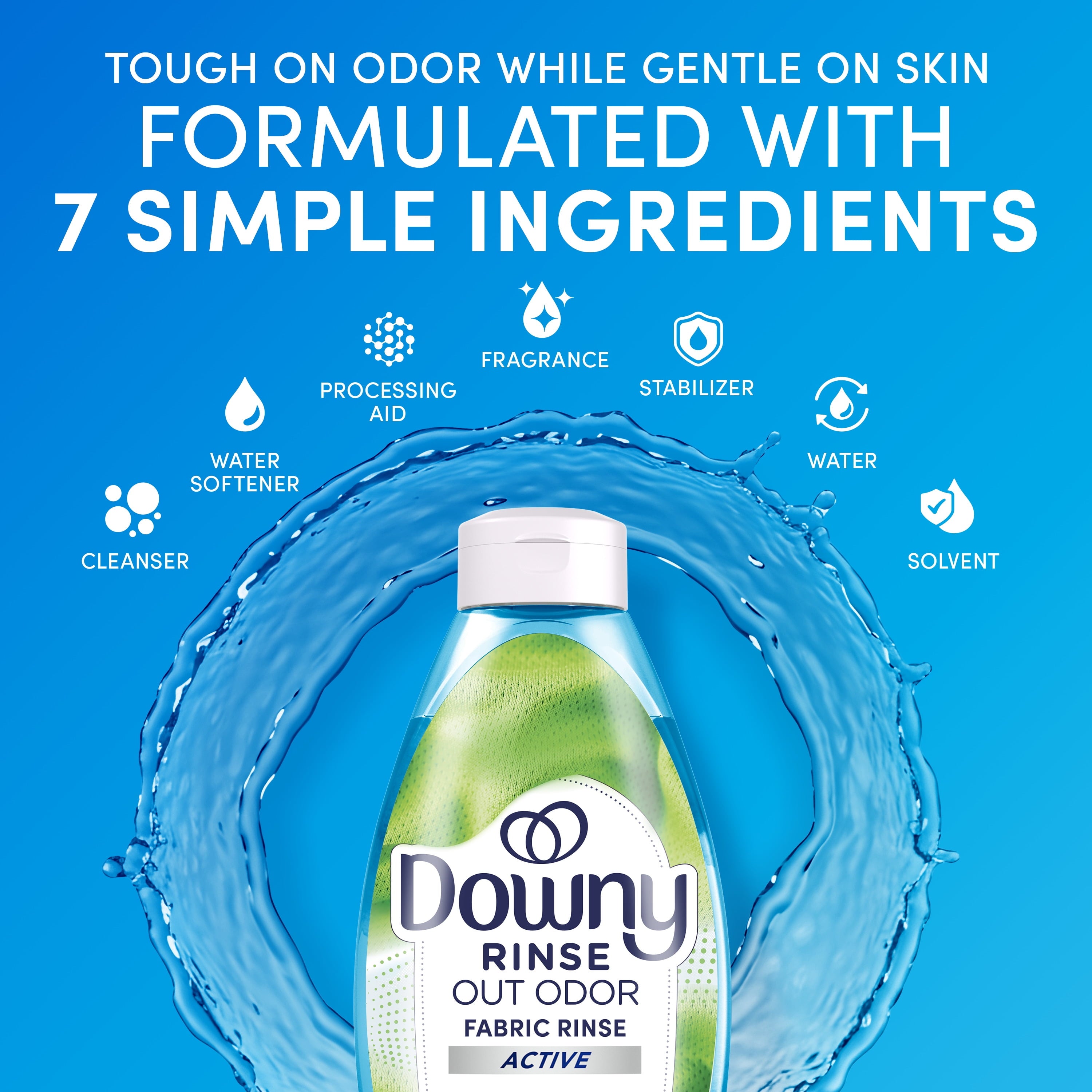 Downy Rinse Out Odor Laundry Rinse - Active Fresh Scent, 48 fl oz