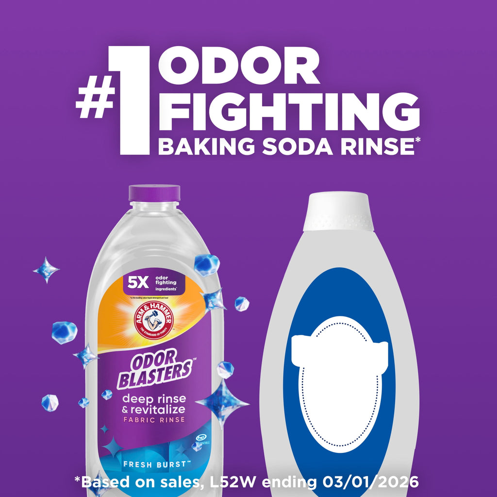 ARM & HAMMER Odor Blasters Deep Rinse and Revitalize Fabric Rinse - Fresh Burst, 28 fl oz - 6-Pack