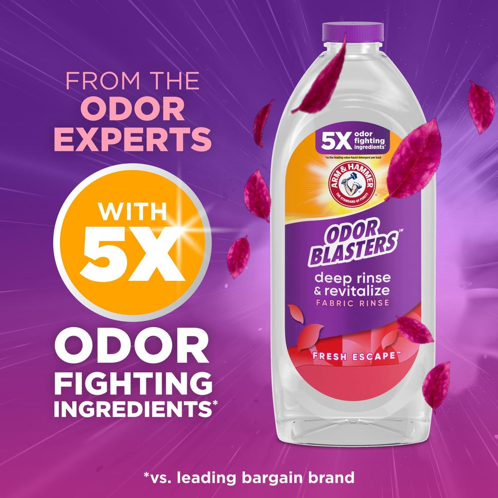 ARM & HAMMER Odor Blasters Deep Rinse and Revitalize Laundry Fabric Rinse - Fresh Escape, 50 fl oz