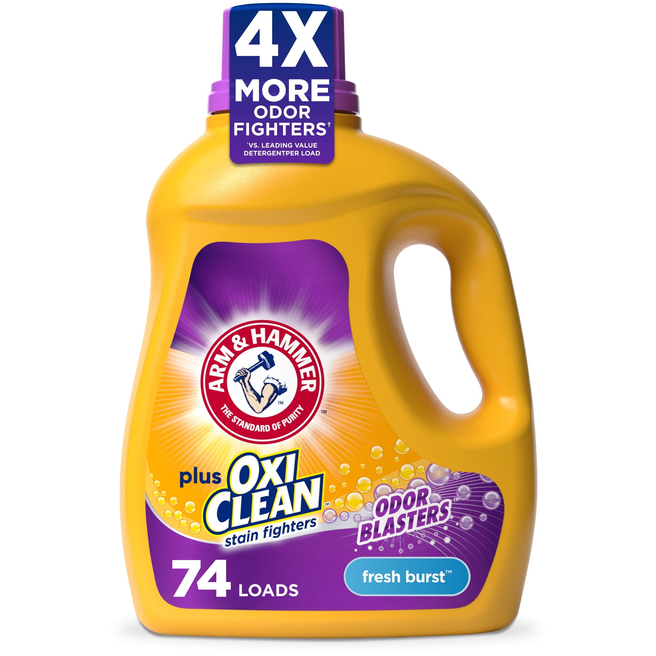 ARM & HAMMER Plus OxiClean with Odor Blasters Liquid Laundry Detergent - Fresh Burst, 96.2 Fl Oz