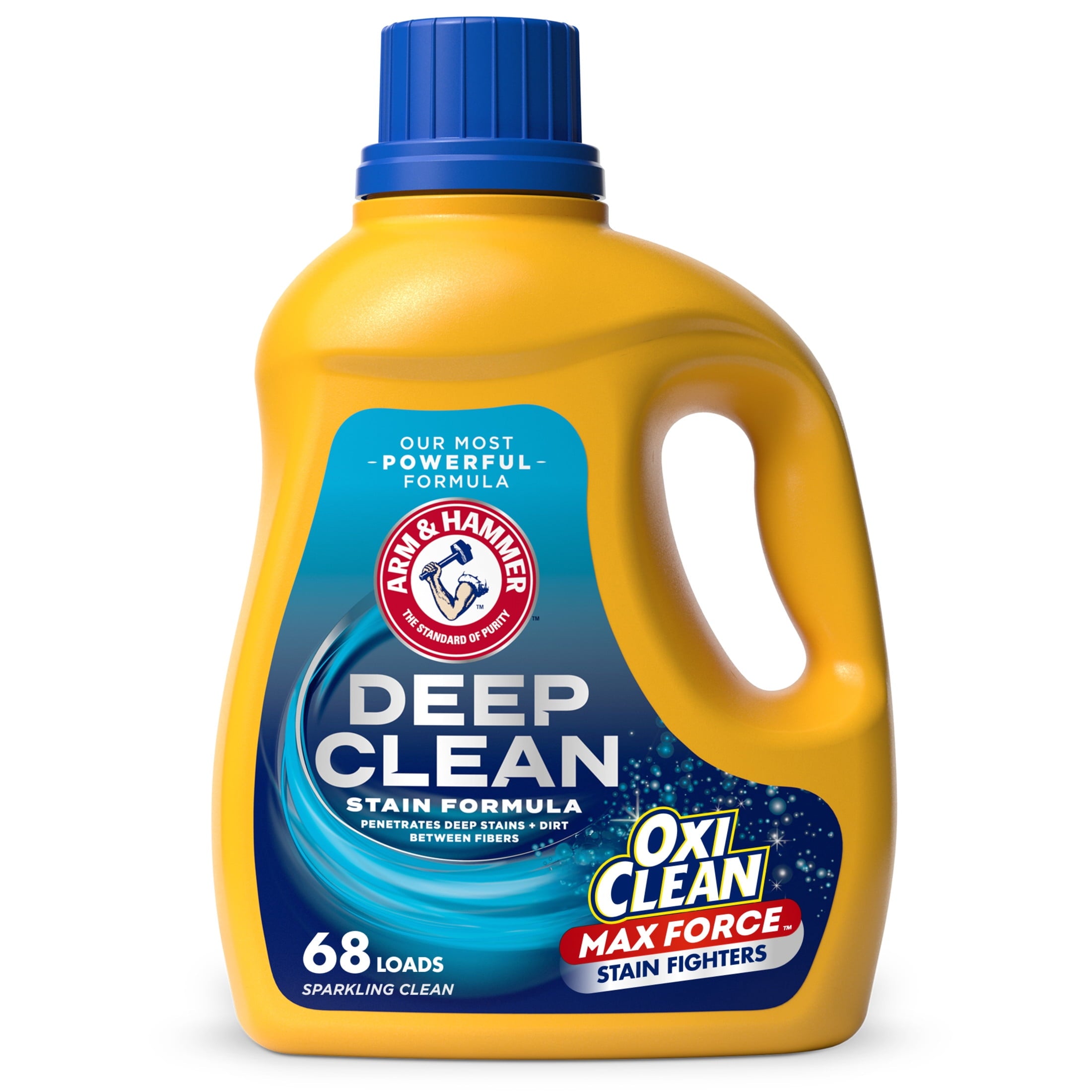 ARM & HAMMER Deep Clean OxiClean Max Force Laundry Detergent - Sparkling Clean, 102 fl oz, 68 Loads