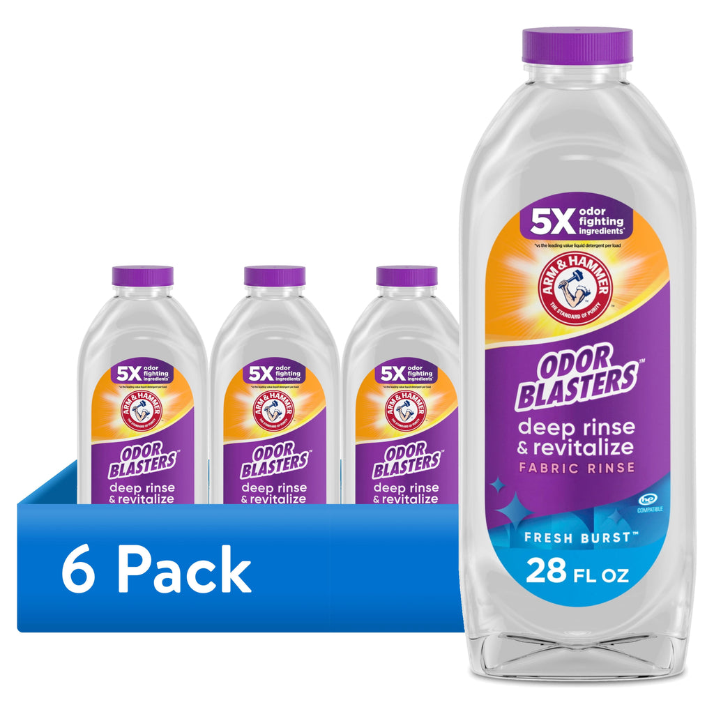 ARM & HAMMER Odor Blasters Deep Rinse and Revitalize Fabric Rinse - Fresh Burst, 28 fl oz - 6-Pack