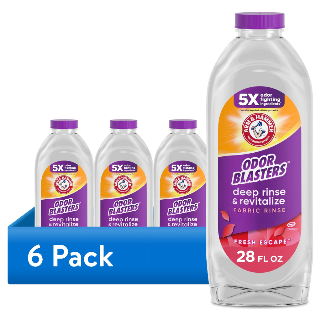 ARM & HAMMER Odor Blasters Deep Rinse and Revitalize Fabric Rinse - Fresh Escape, 28 fl oz - 6-Pack