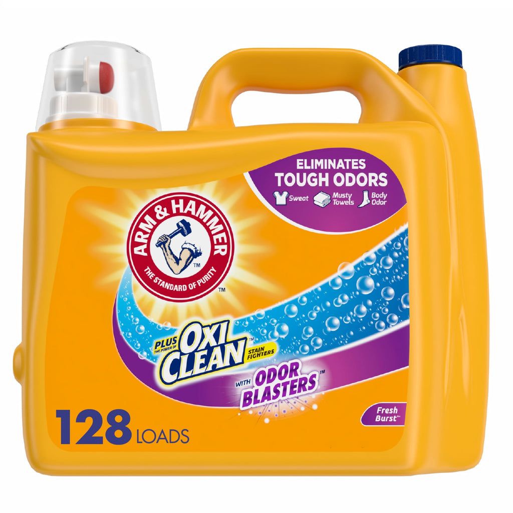 ARM & HAMMER Plus OxiClean Odor Blasters Fresh Burst - 128 Loads Liquid Laundry Detergent, 224 Fl oz