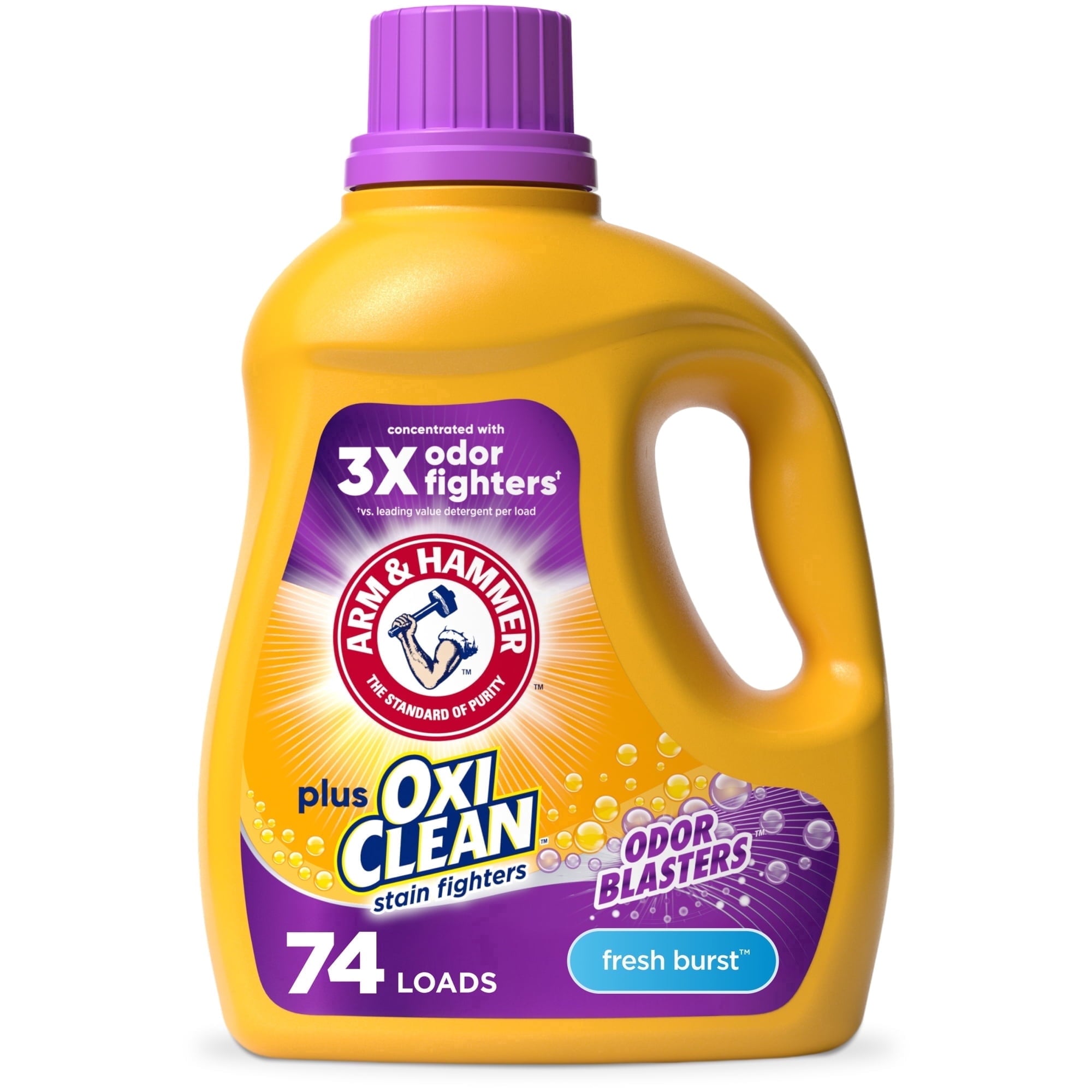ARM & HAMMER Plus OxiClean with Odor Blasters Liquid Detergent - Fresh Burst, 96.2 Fl Oz