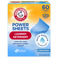ARM & HAMMER Power Sheets Laundry Detergent - Fresh Breeze 60 Count, up to 120 small loads