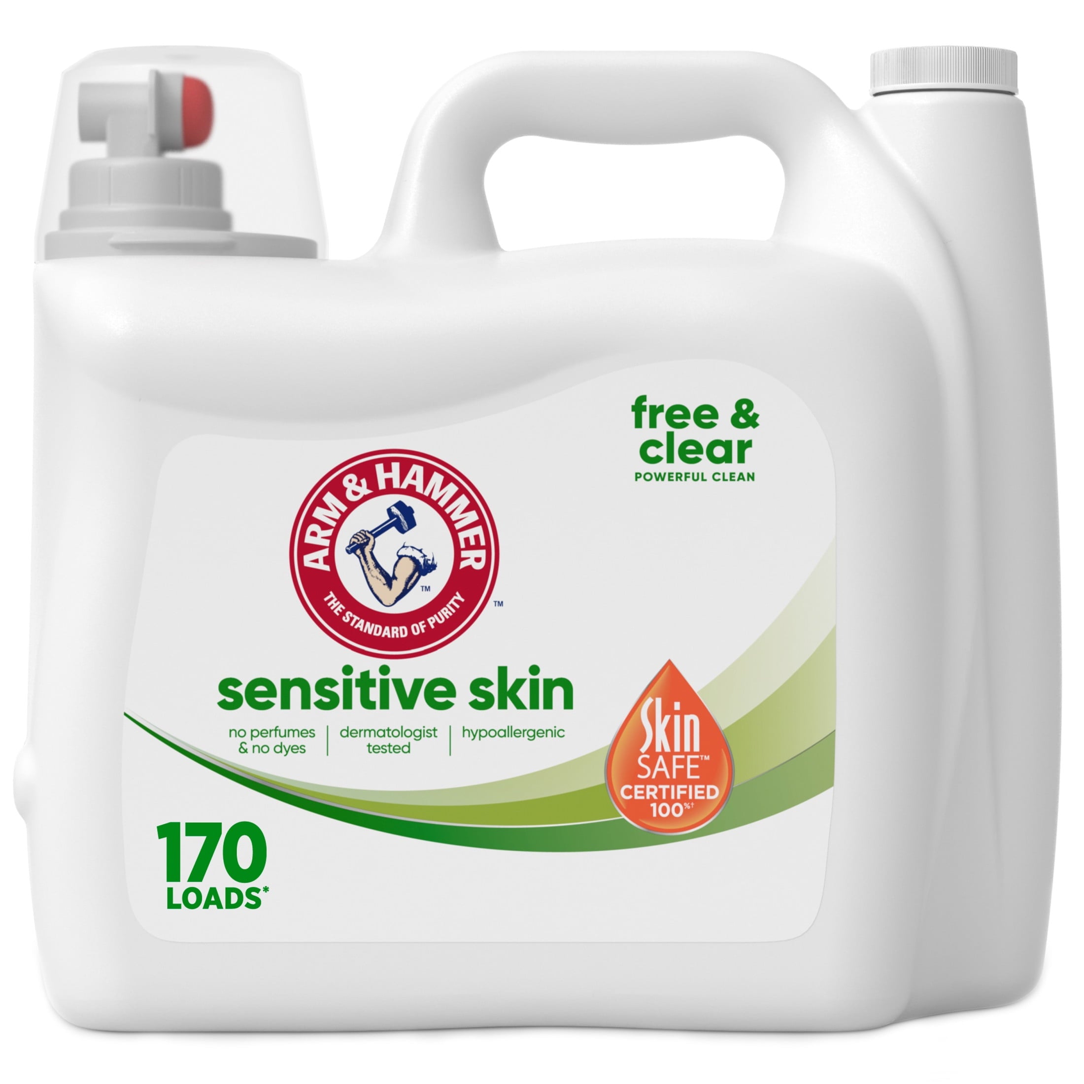 ARM & HAMMER Sensitive Skin Free & Clear Liquid Laundry Detergent Soap - 170 fl oz, 170 Loads