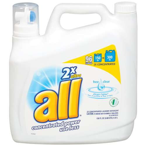 All: 2X Ultra Free Clear 96 Loads Laundry Detergent Liquid - 150 oz