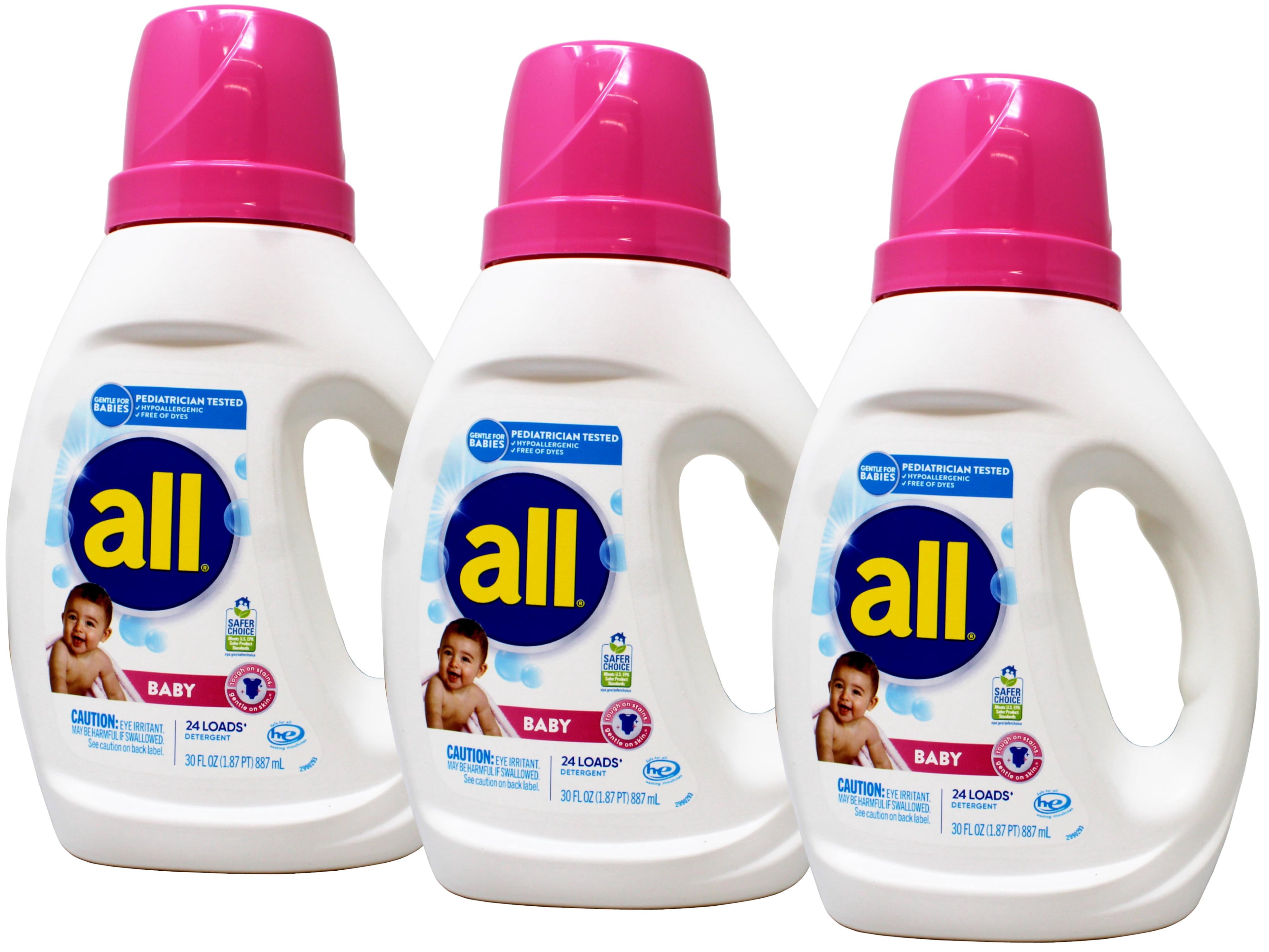 All Liquid Laundry Detergent - Gentle for Baby, 24 Loads, 30 FL OZ - 3 Pack