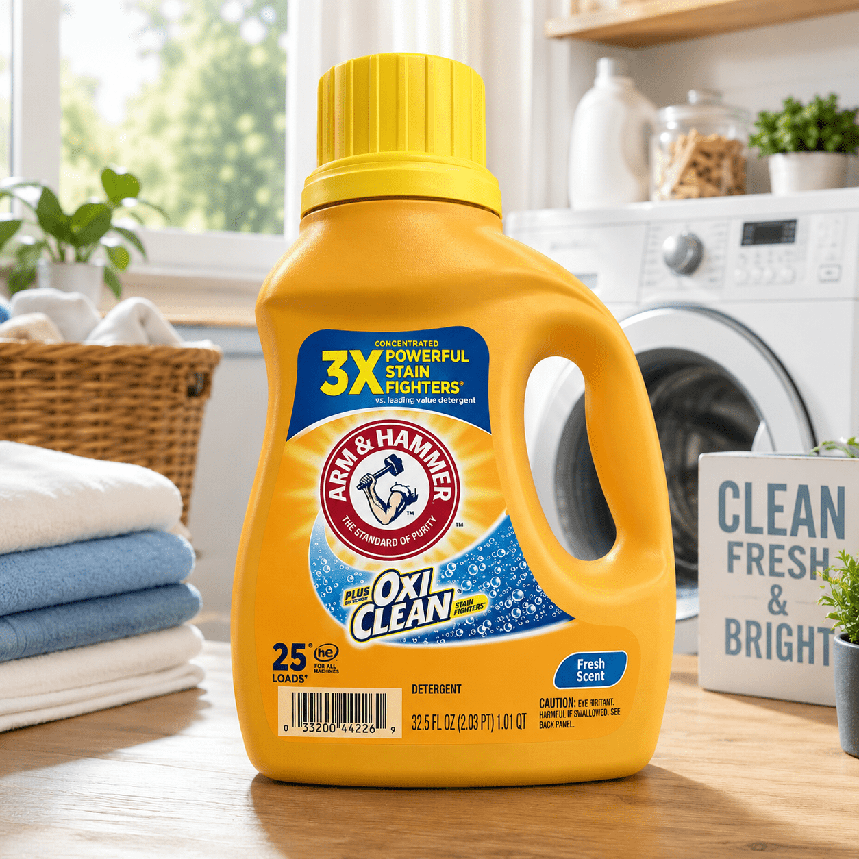 Arm & Hammer Plus OxiClean Liquid Laundry Detergent with OxiClean - Fresh Scent, 32.5 fl oz, 25 Loads