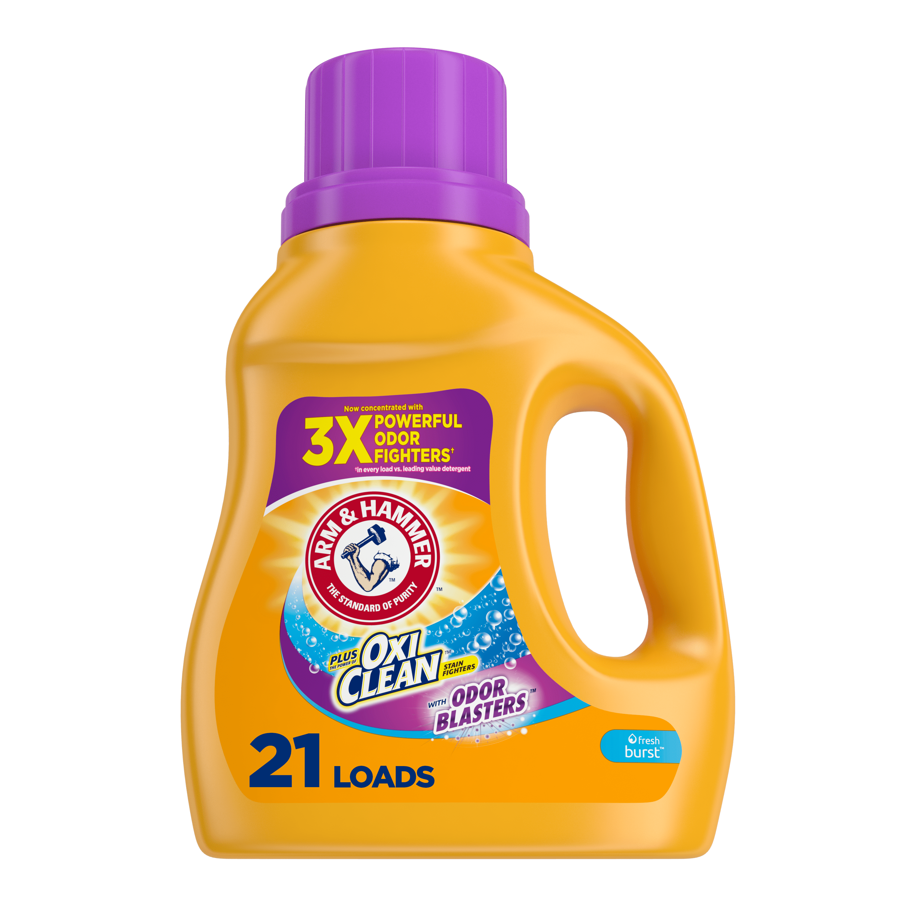 Arm & Hammer Plus OxiClean Odor Blasters Fresh Burst - 21 Loads Liquid Laundry Detergent, 27.5 Fl oz