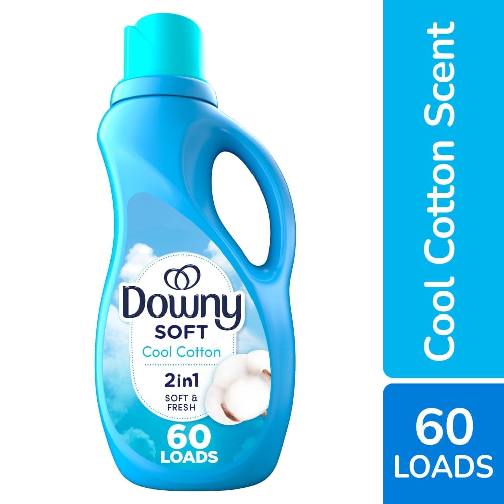 Downy Fabric Softener Liquid (Fabric Conditioner) - Cool Cotton Scent, 44 fl oz, 60 Loads, 44 fl oz